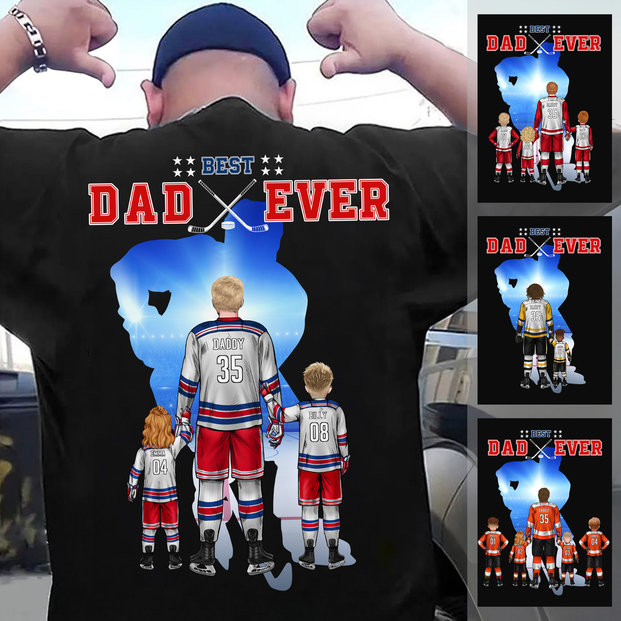 Best Dad Ever With US American Flag Gift For Daddy Dad Father's Day