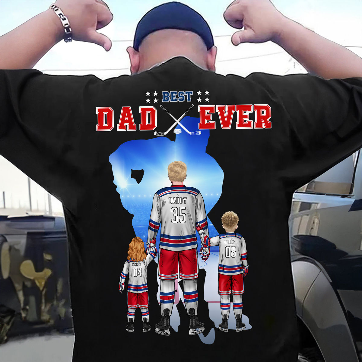 ICE HOCKEY - Personalized Shirt - Best Dad Ever - Happy Father's Day - Gift for Dad - Personalized Shirt