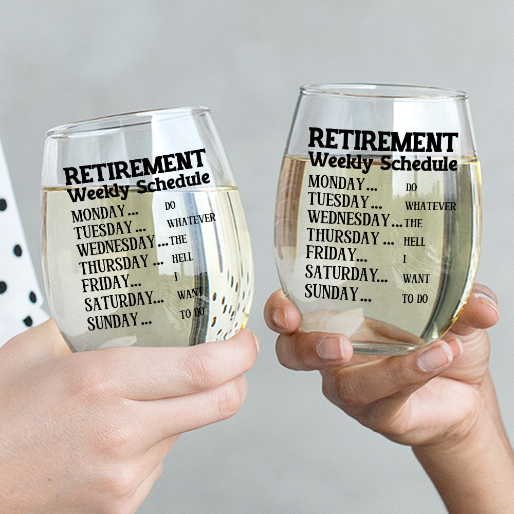 Funny Retirement Gift - Retirement Weekly Schedule - Humorous Gifts For  Retired Mom, Aunt, Friend, Coworkers, Grandpa, Women -, image size:1000x1000