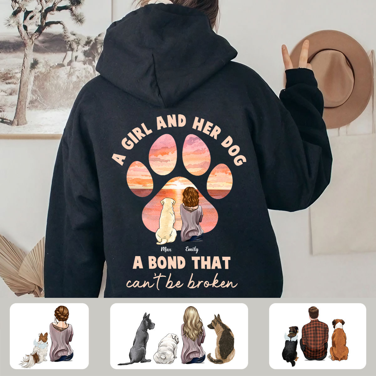 Dog Lover Gifts - A girl and her dog a bond that can't be broken Y1 - Personalized Shirt_3