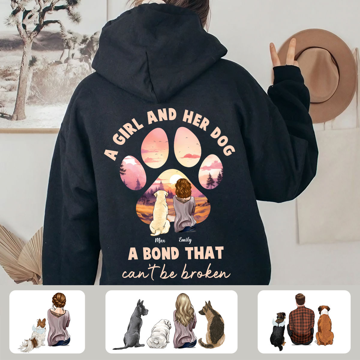 Dog Lover Gifts - A girl and her dog a bond that can't be broken Y1 - Personalized Shirt