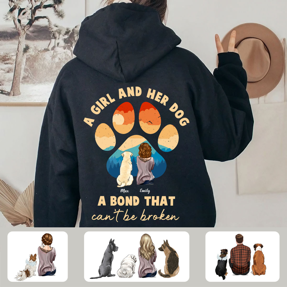 Dog Lover Gifts - A girl and her dog a bond that can't be broken Y1 - Personalized Shirt_2