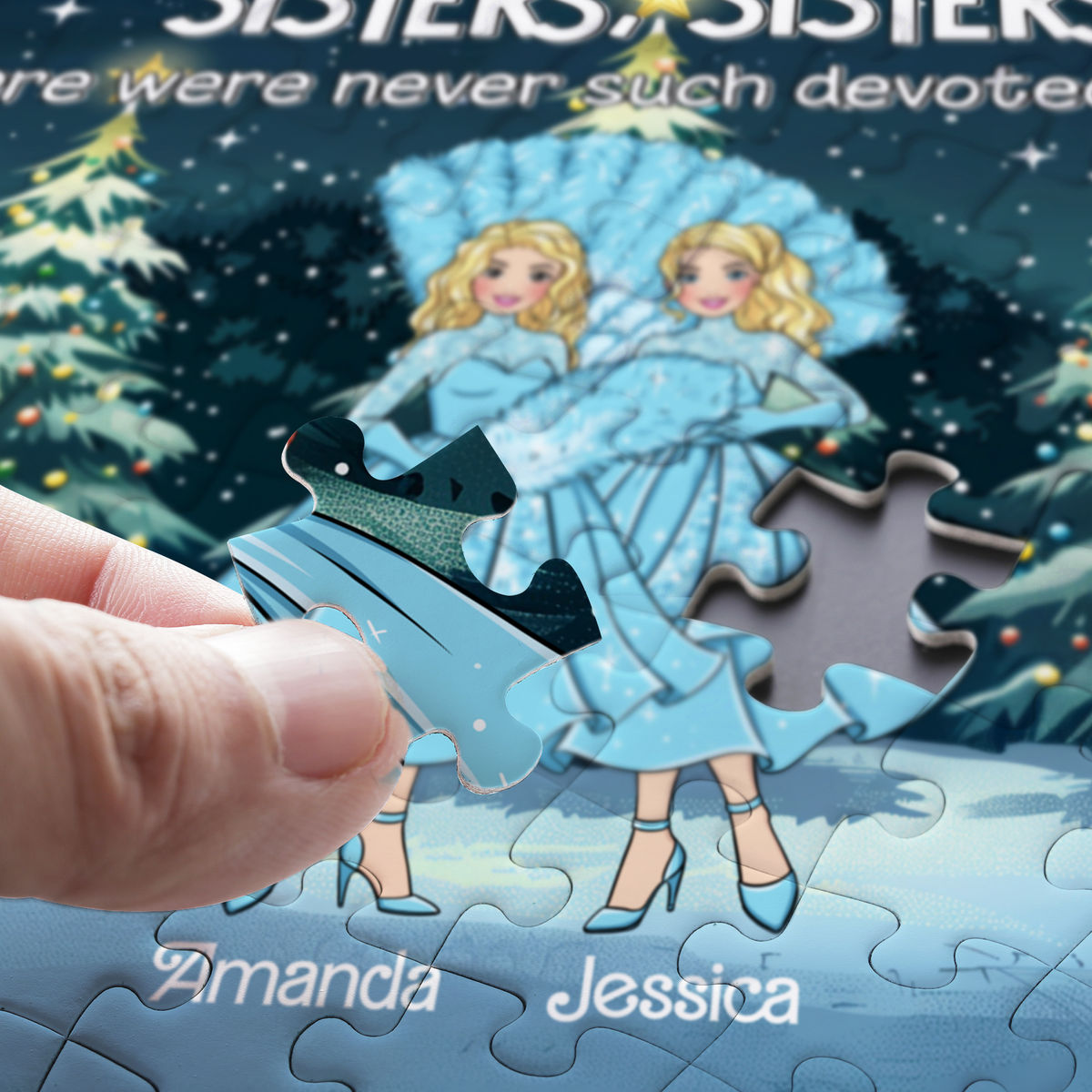 Jigsaw Puzzle Personalized - Sisters, Sisters…There were never such devoted Sisters - Gift For Sisters, Besties - Trendy 2024 - Personalized Puzzle_2