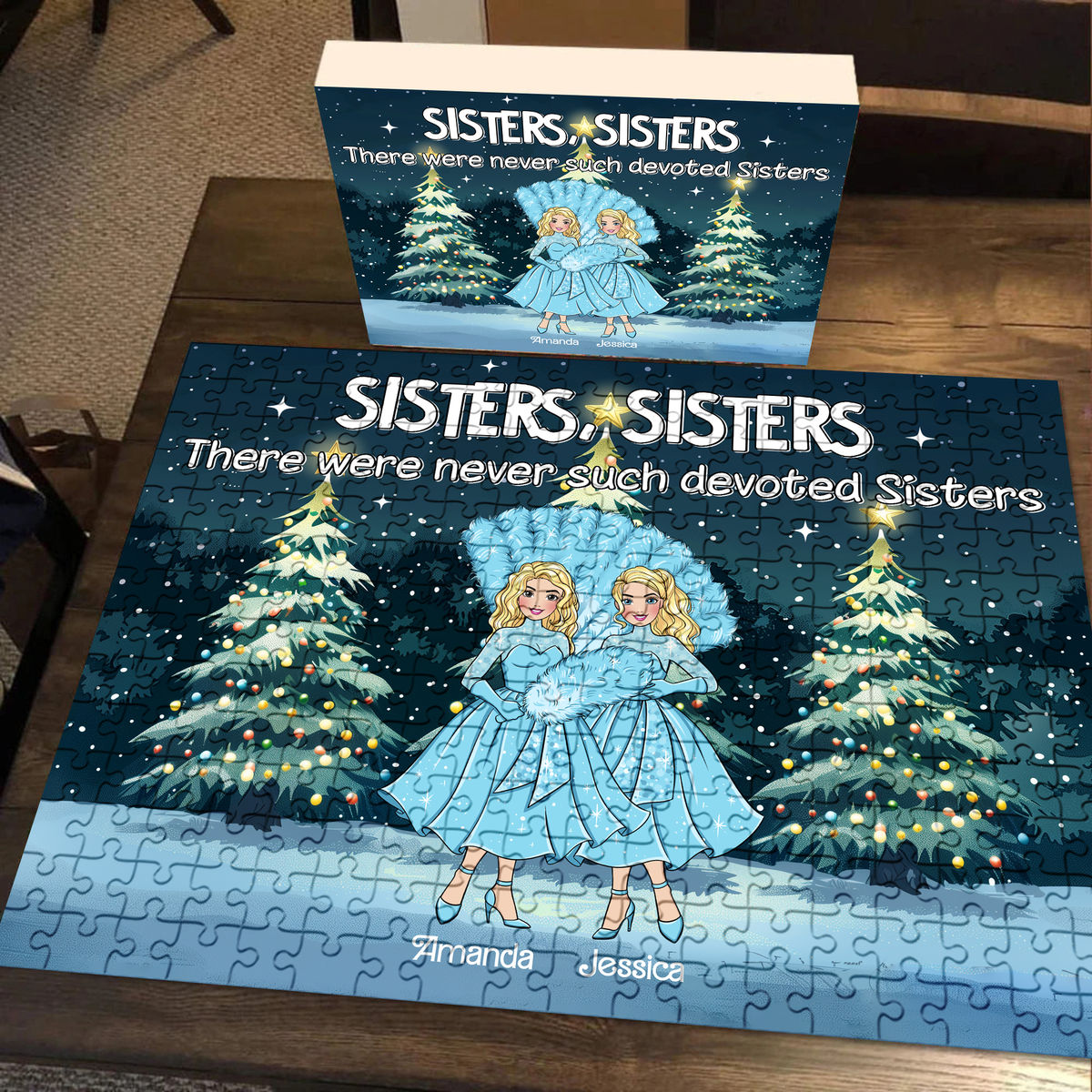 Jigsaw Puzzle Personalized - Sisters, Sisters…There were never such devoted Sisters - Gift For Sisters, Besties - Trendy 2024 - Personalized Puzzle