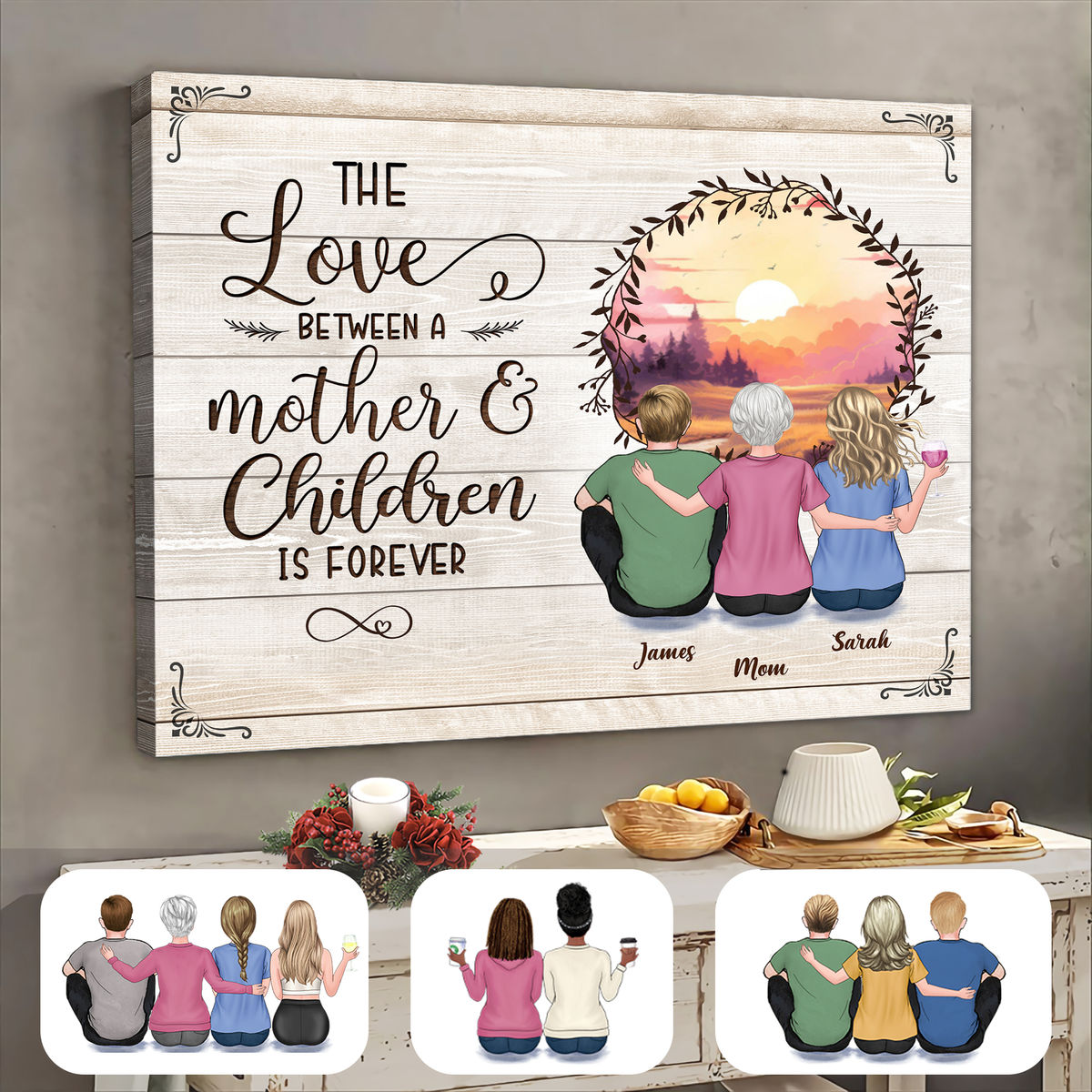 Gift for Mom, Gift for Sister & Brother - The love between a mother & children is forever Y2