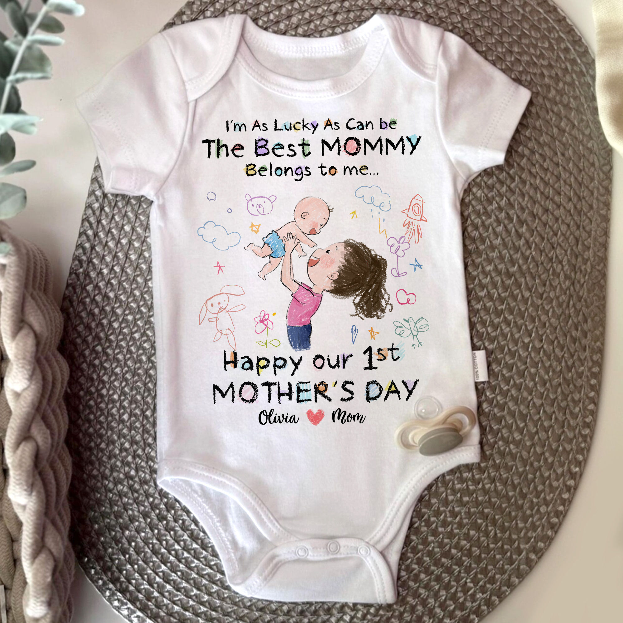 Custom Baby Onesies - I’m As Lucky As Can be The Best Mommy Belongs to ...