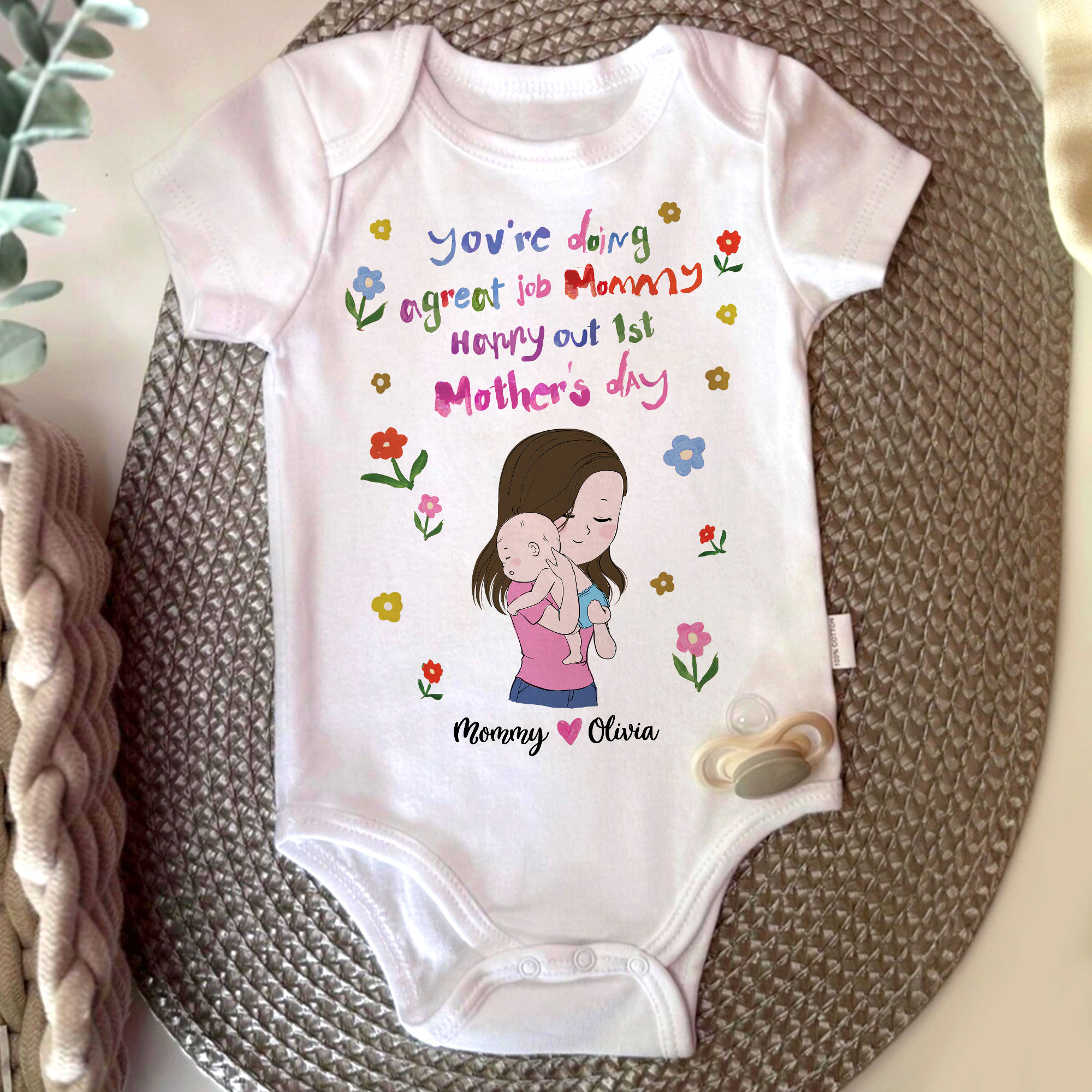Custom Baby Onesies - You're doing a great job Mommy - Happy out 1st ...
