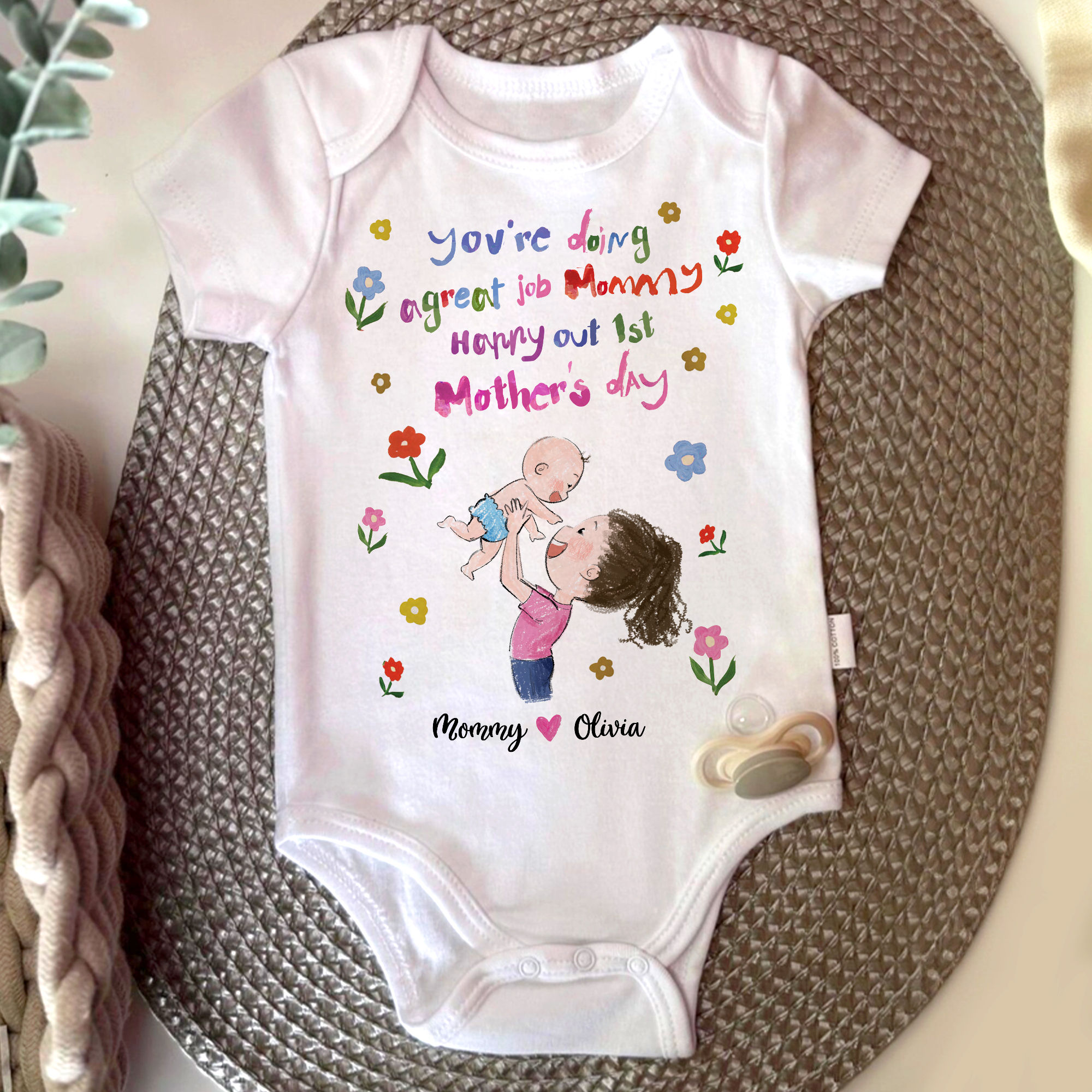 Custom Baby Onesies - You're doing a great job Mommy - Happy out 1st ...