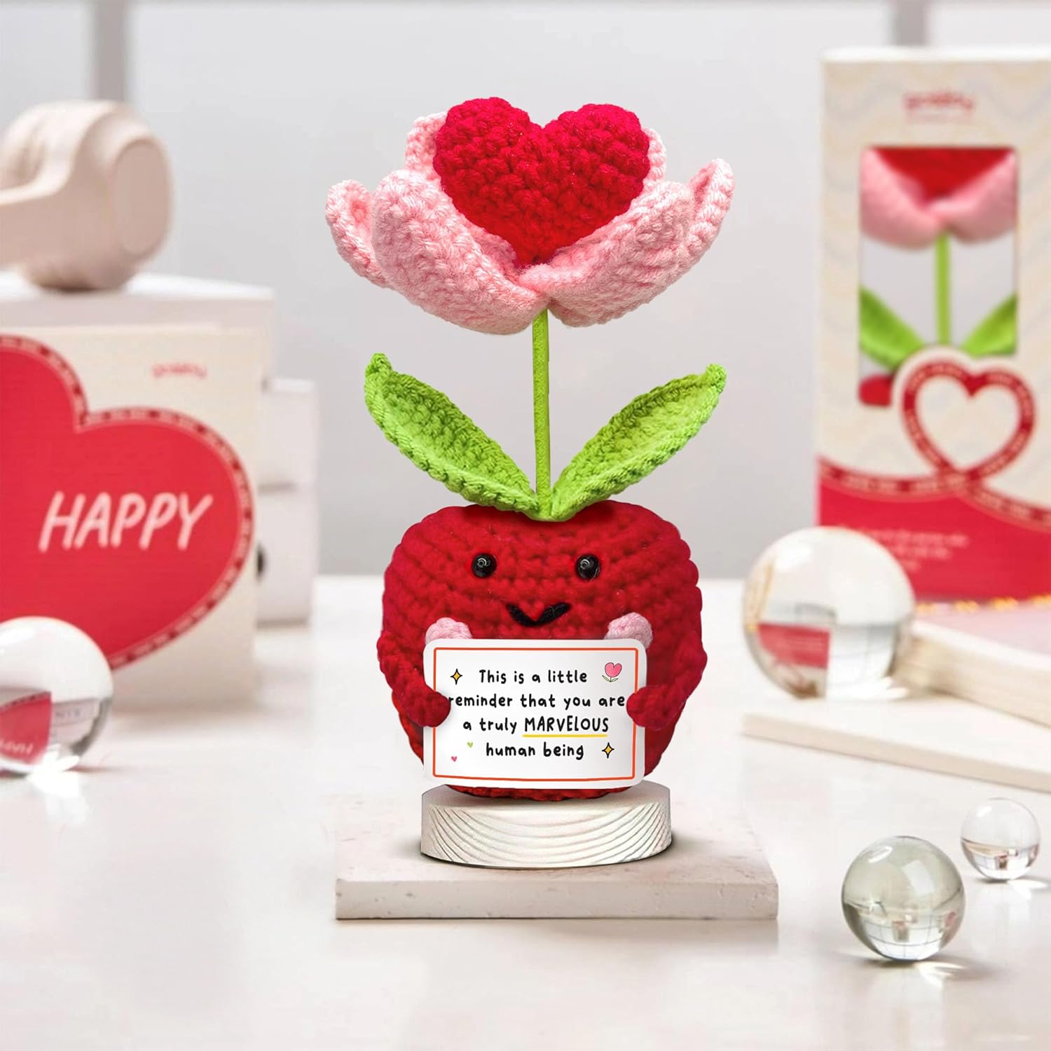 Gossby Handmade Positive Apple Crochet - This is A Little Reminder