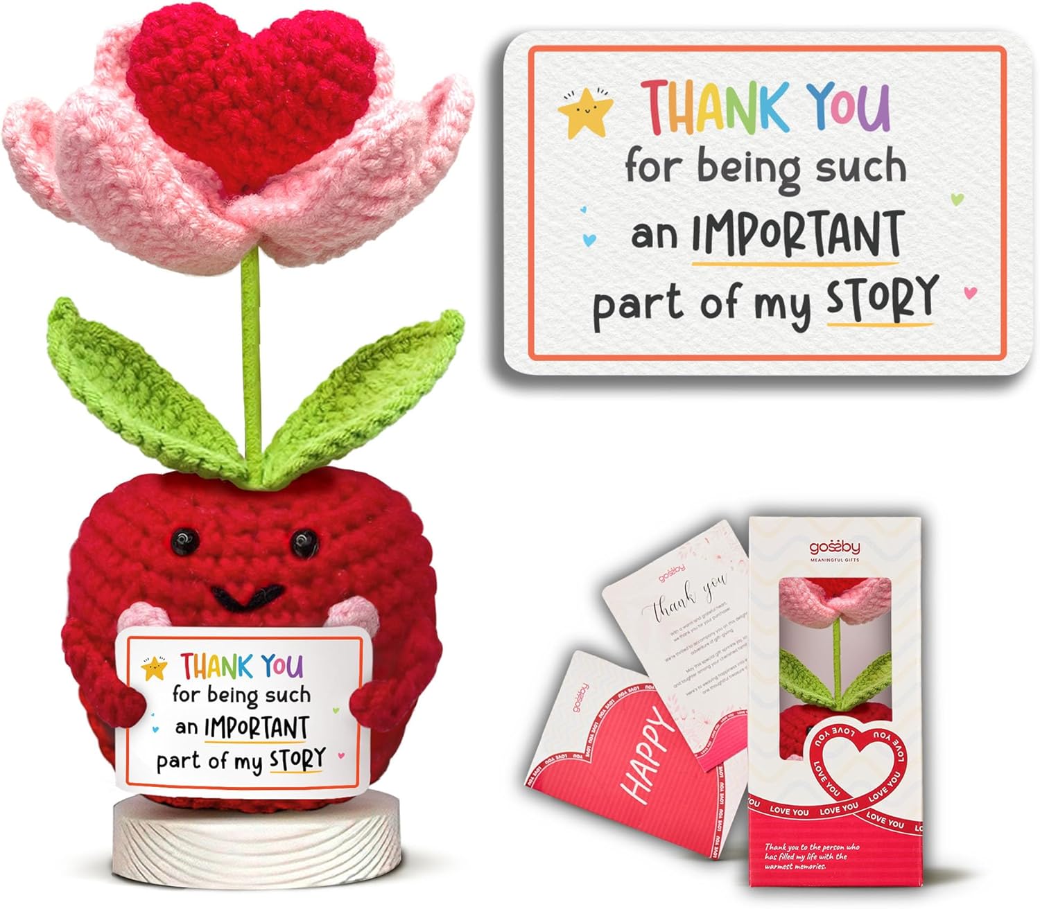 Gossby Handmade Positive Apple Crochet - Thank You for Being an