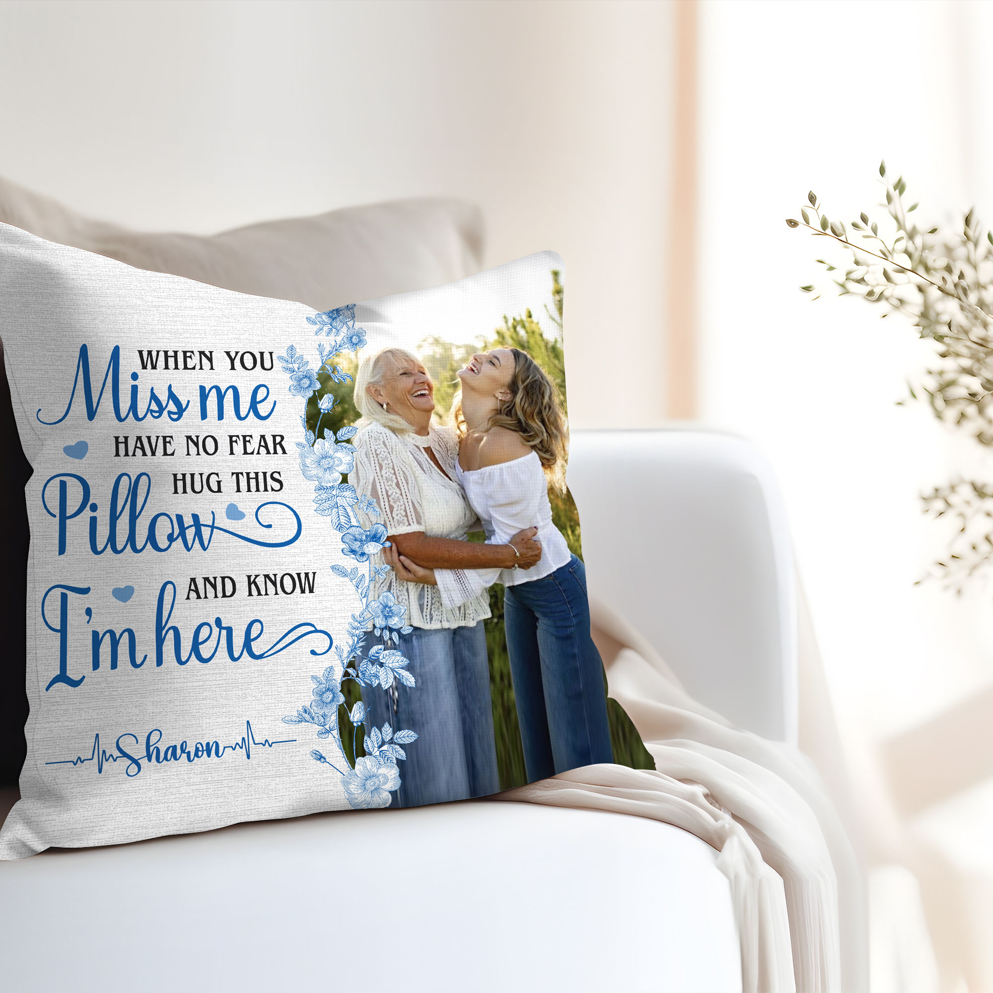 Gift for Grandma - Photo Upload - When you miss me have no fear hug ...