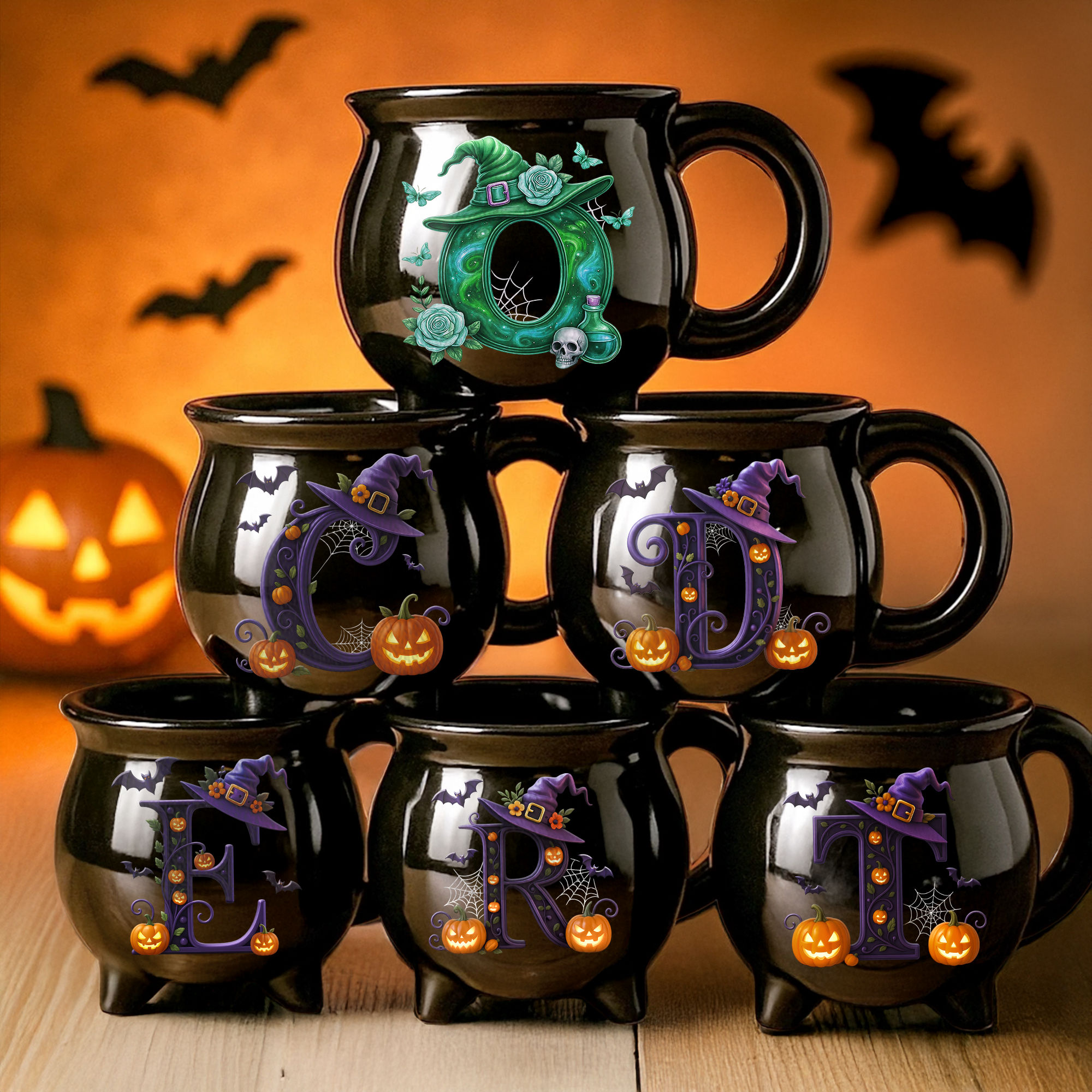 Custom 12oz Ceramic Cauldron Coffee Mug - Personalized Halloween Witchy ...
