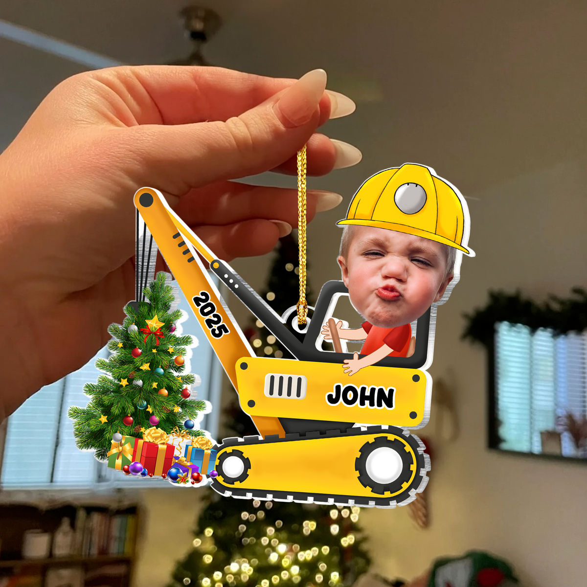 Buy Personalized Kid Ride Excavator Construction Ornament, Little