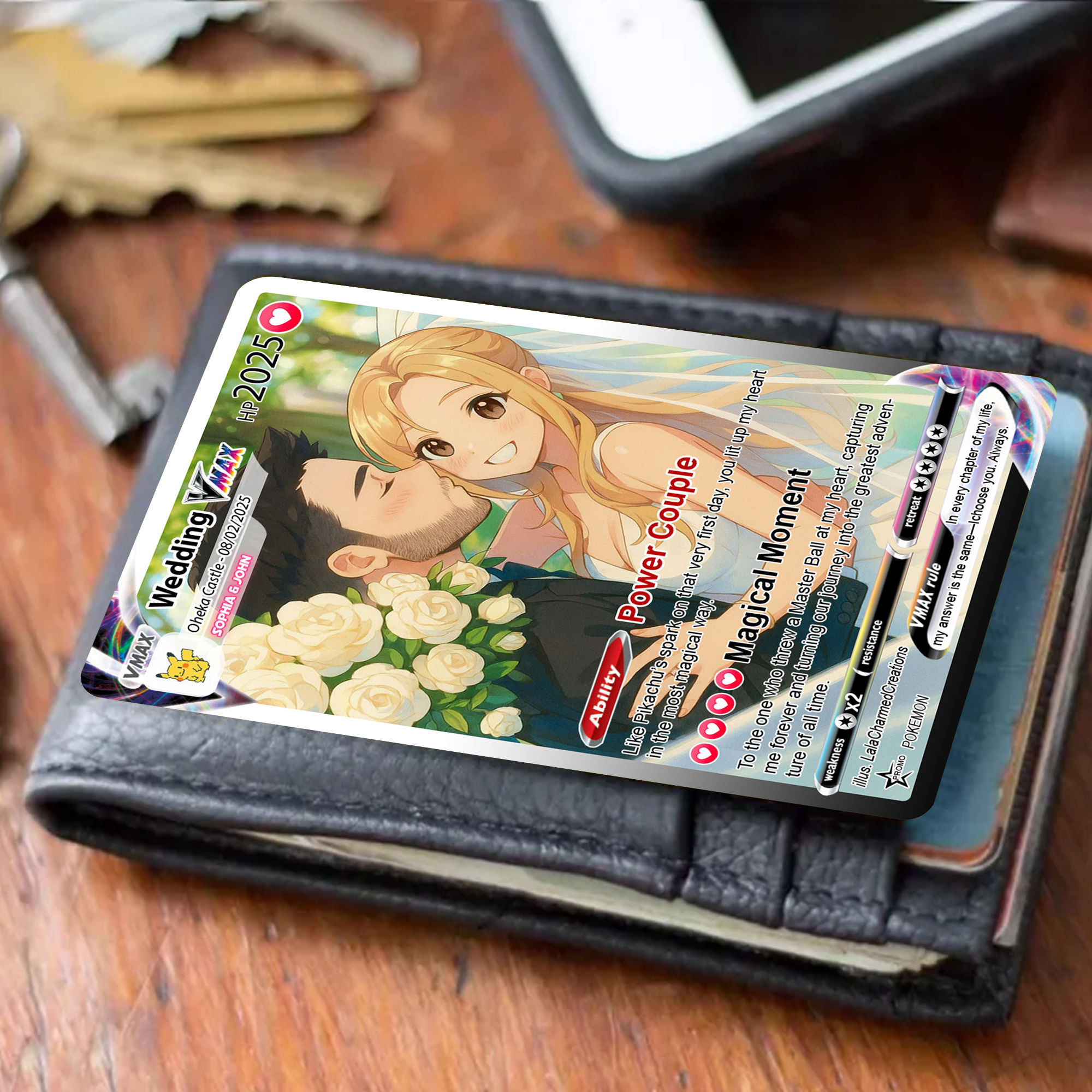 Poke Couples Card - Personalized Anniversary Card, Custom Photo Pokemon Card, Anime Wedding Card, Anniversary Gift, Custom Card for Couple,Valentine's Day Gift - Custom photo Metal Card Poke Couples Card - Personalized Anniversary Card, Custom Photo Pokemon Card, Anime Wedding Card, Anniversary Gift, Custom Card for Couple,Valentine's Day Gift - Custom photo Metal Card