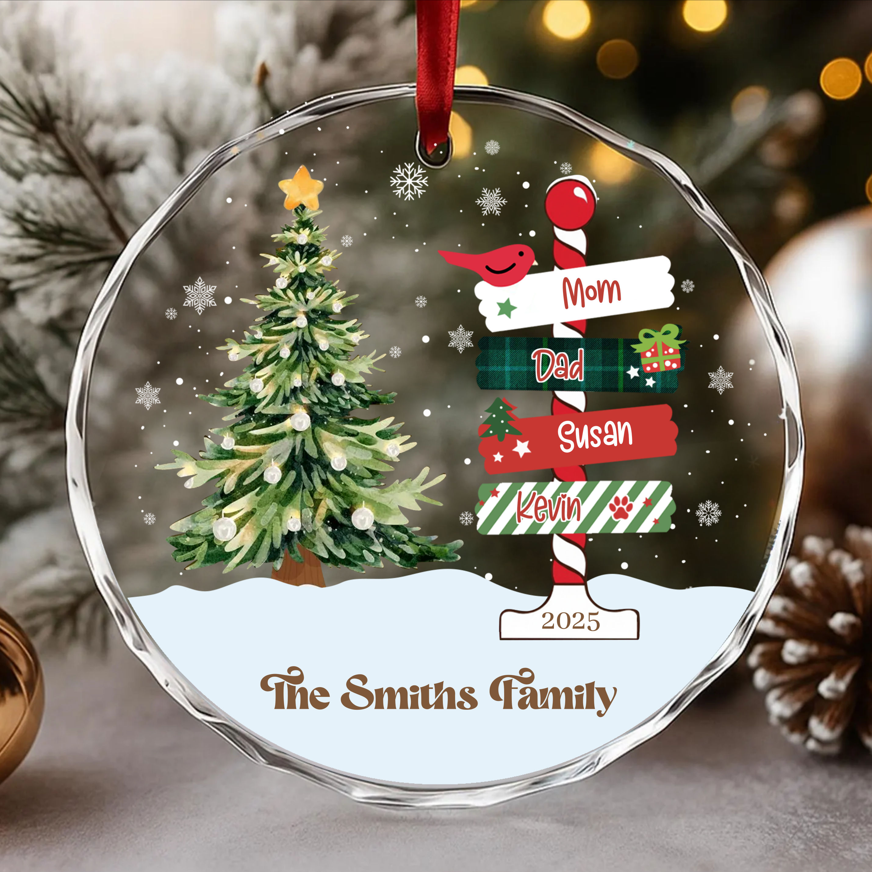 Personalized Ornament - Family Name Christmas Tree Ornaments ...