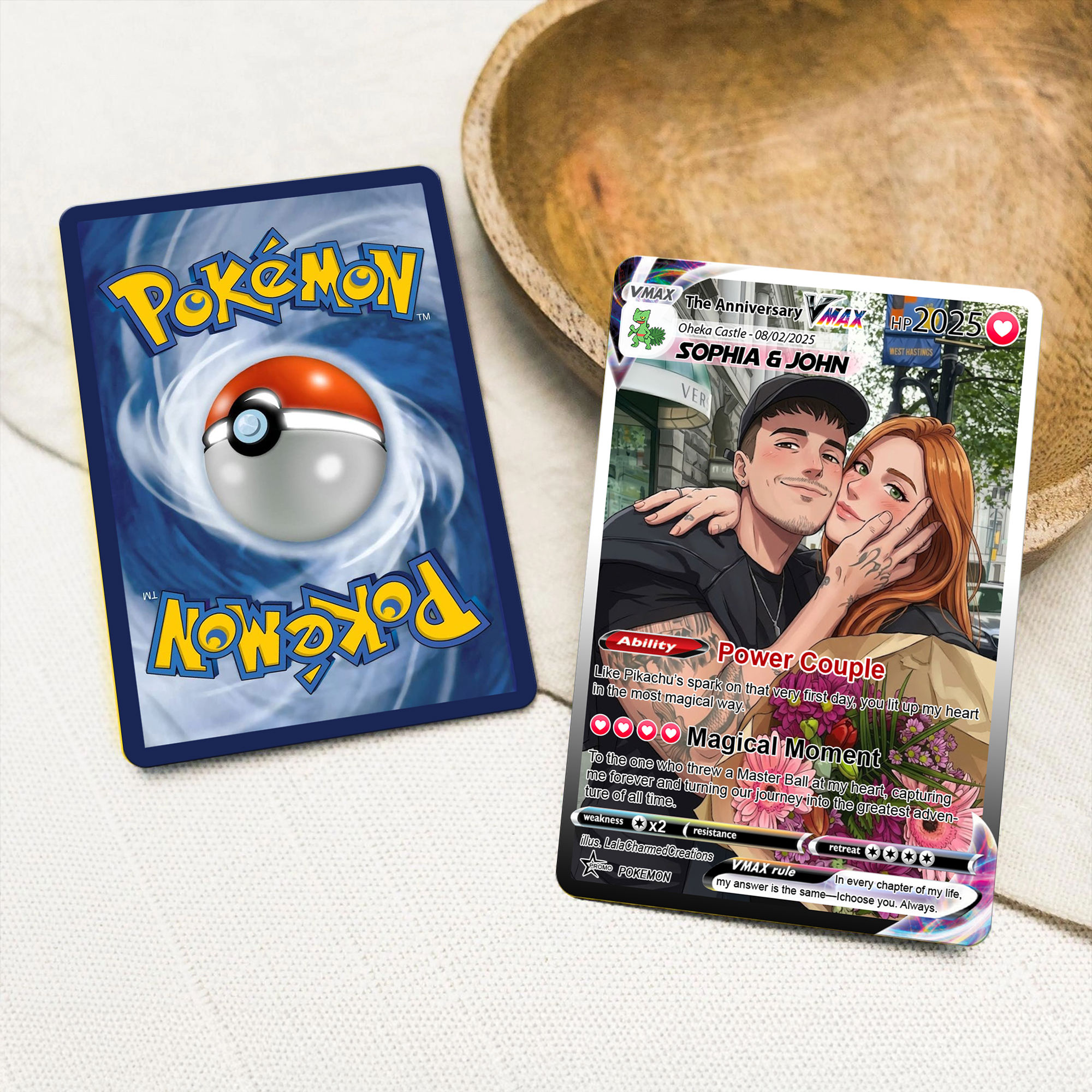 Poke Couples Card - Personalized Anniversary Card, Custom Photo Pokemon Card,  Anime Wedding Card, Anniversary Gift, Custom Card for Couple,Valentine's  Day Gift - Custom photo Metal Card