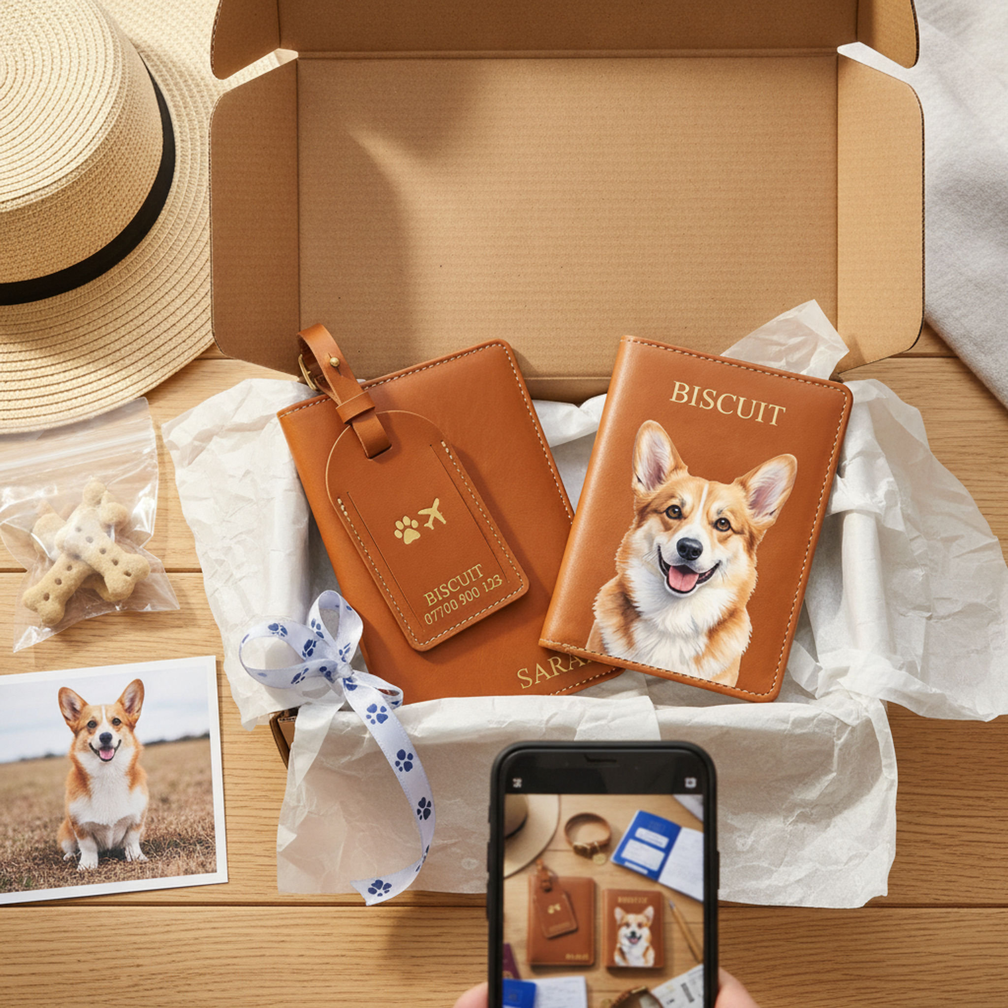 Personalized Pet Passport Holder | Custom Portrait & Name