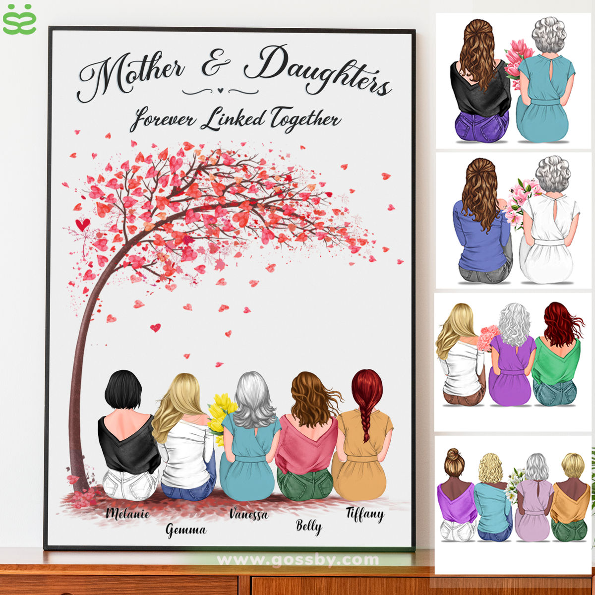 Personalized Poster - Mother's Day - Mother and Daughters forever linked together 4D