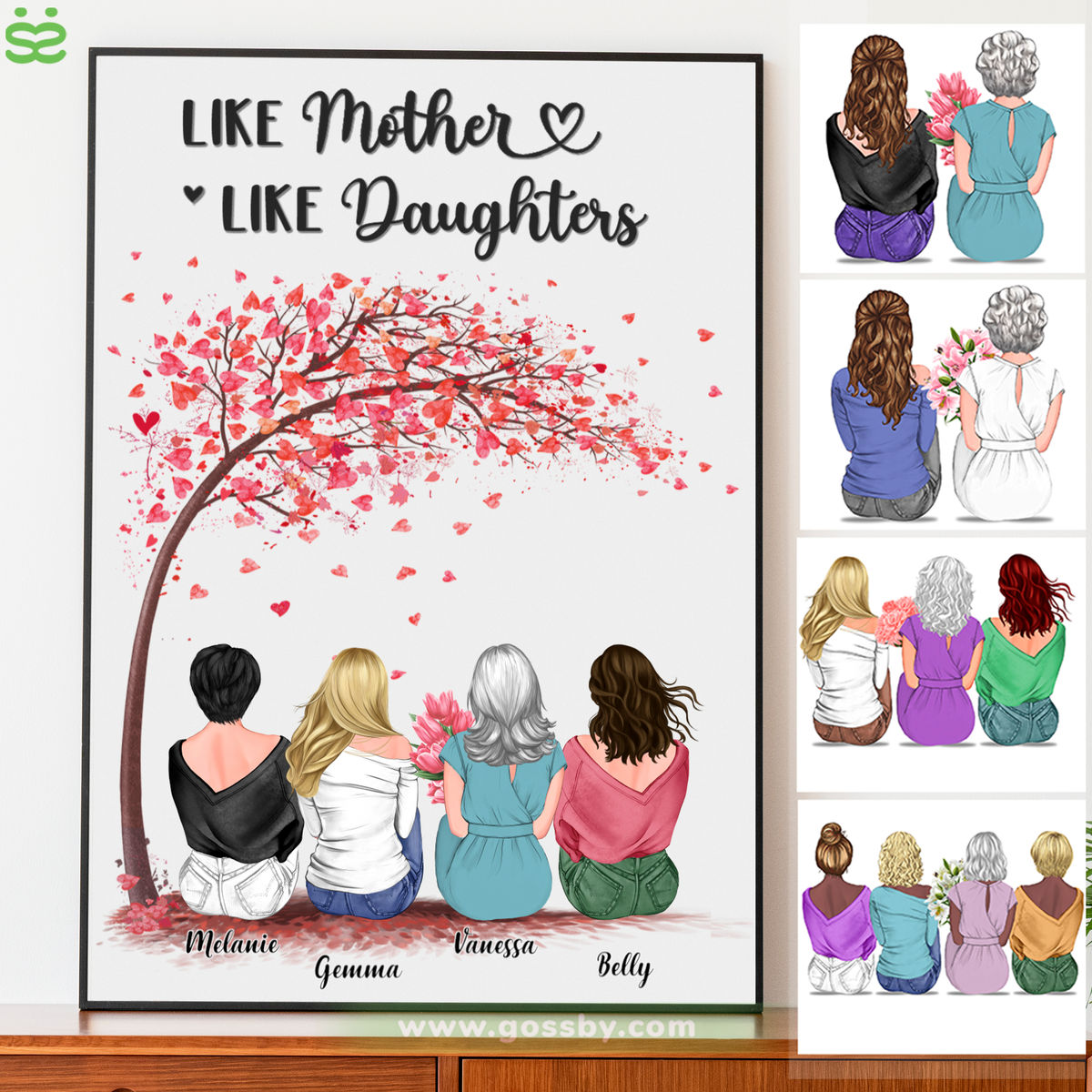 Mother's Day - Like Mother Like Daughters 3D - Personalized Poster_1