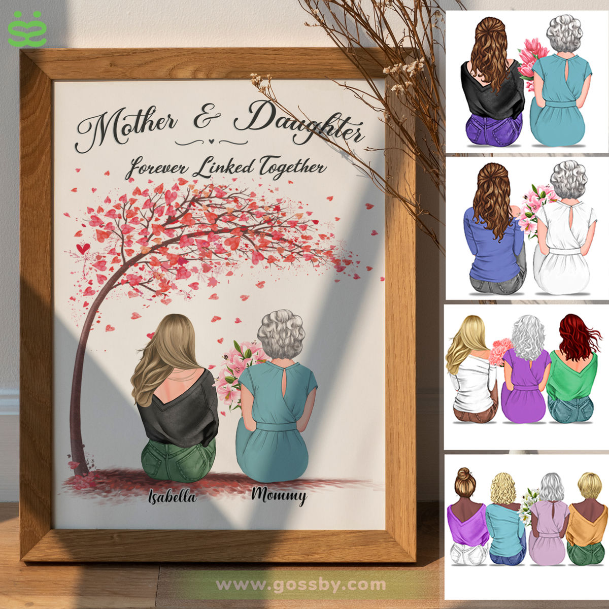 Mother's Day - Mother and Daughter forever linked together 1D - Personalized Poster