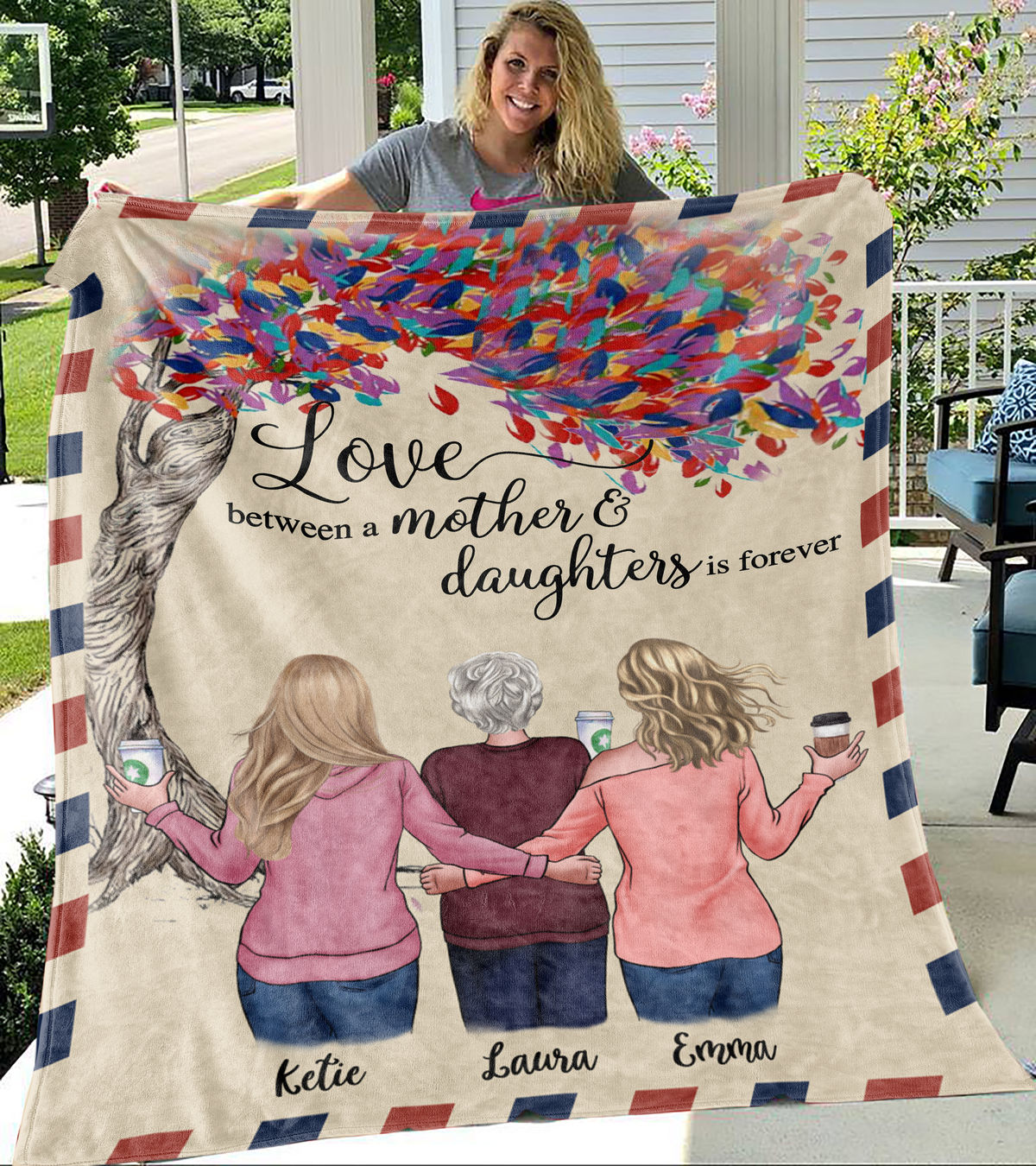 Personalized Blanket - Love between a Mother and Daughters is forever