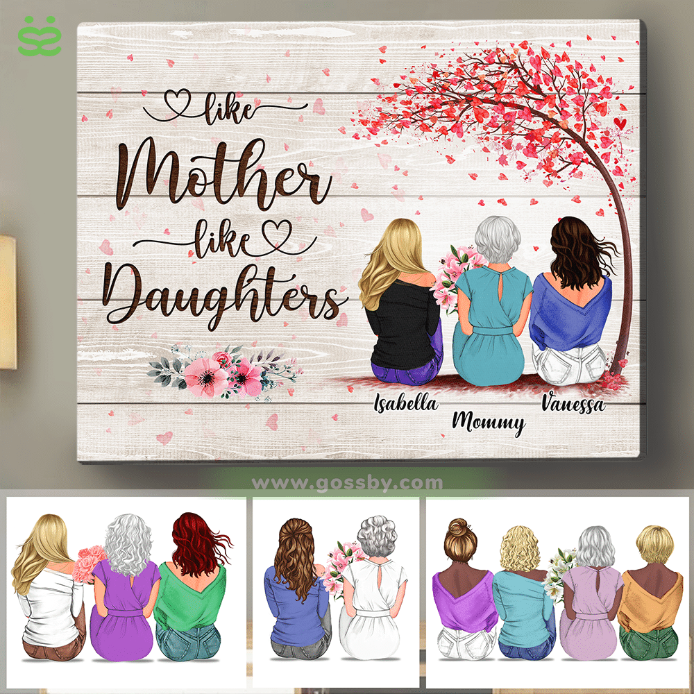 Personalized Wrapped Canvas - Gift for Mom, Gift for Sisters, Birthday Gift,  Christmas Gift - Mother and Daughters 