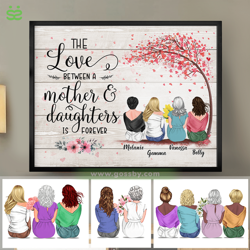 Personalized Poster - Mother & Daughter - The Love Between a Mother And Daughters is Forever 3D - Wooden BG/Ver 1_1