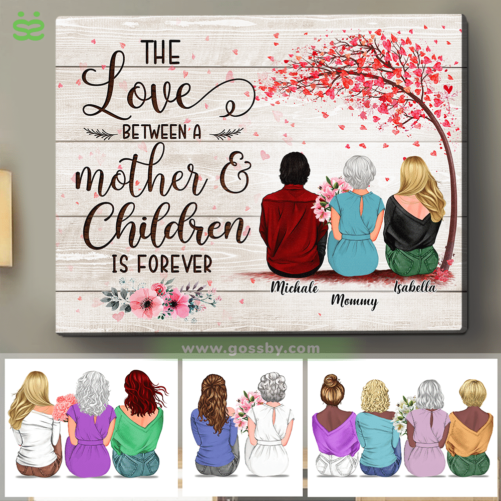 Mother  DaughtersSons - The Love Between a Mother And Children is Forever 3D - Wooden CanvasVer 2_1