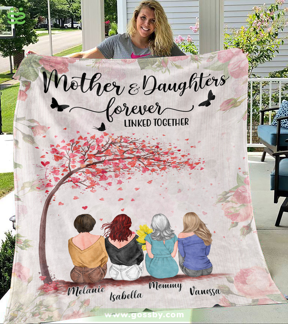 Mother & Daughters/Sons - Mother And Daughters Forever Linked Together 3D - Blanket - Personalized Blanket