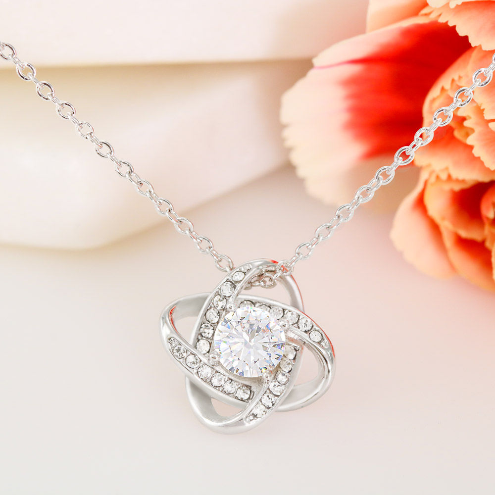 Mother's Day Necklace - Love Knot Necklace - Mother And Son Happy