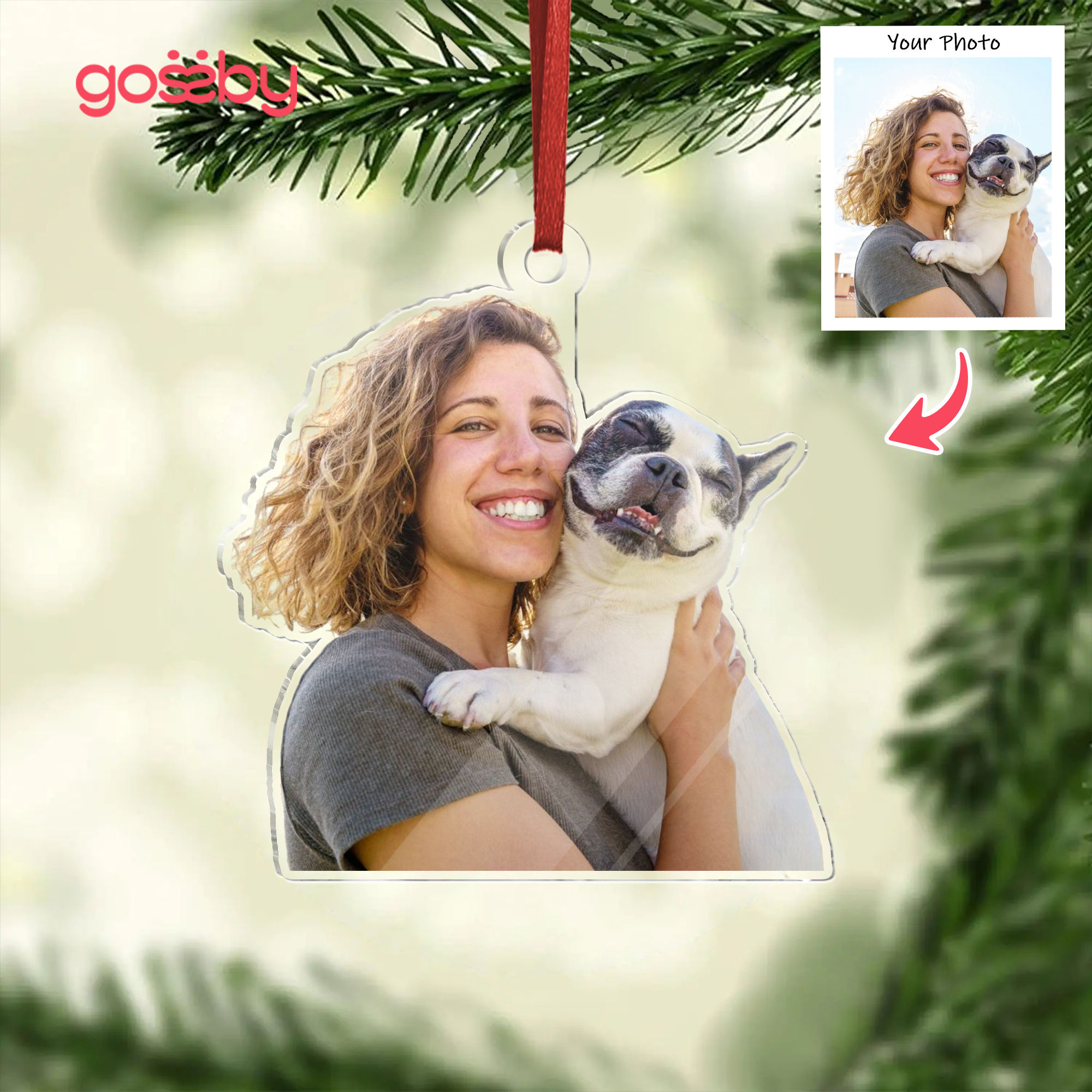 Photo Ornament - Personalized Acrylic Ornament - Photo Custom Shape - Personalized Photo Ornament