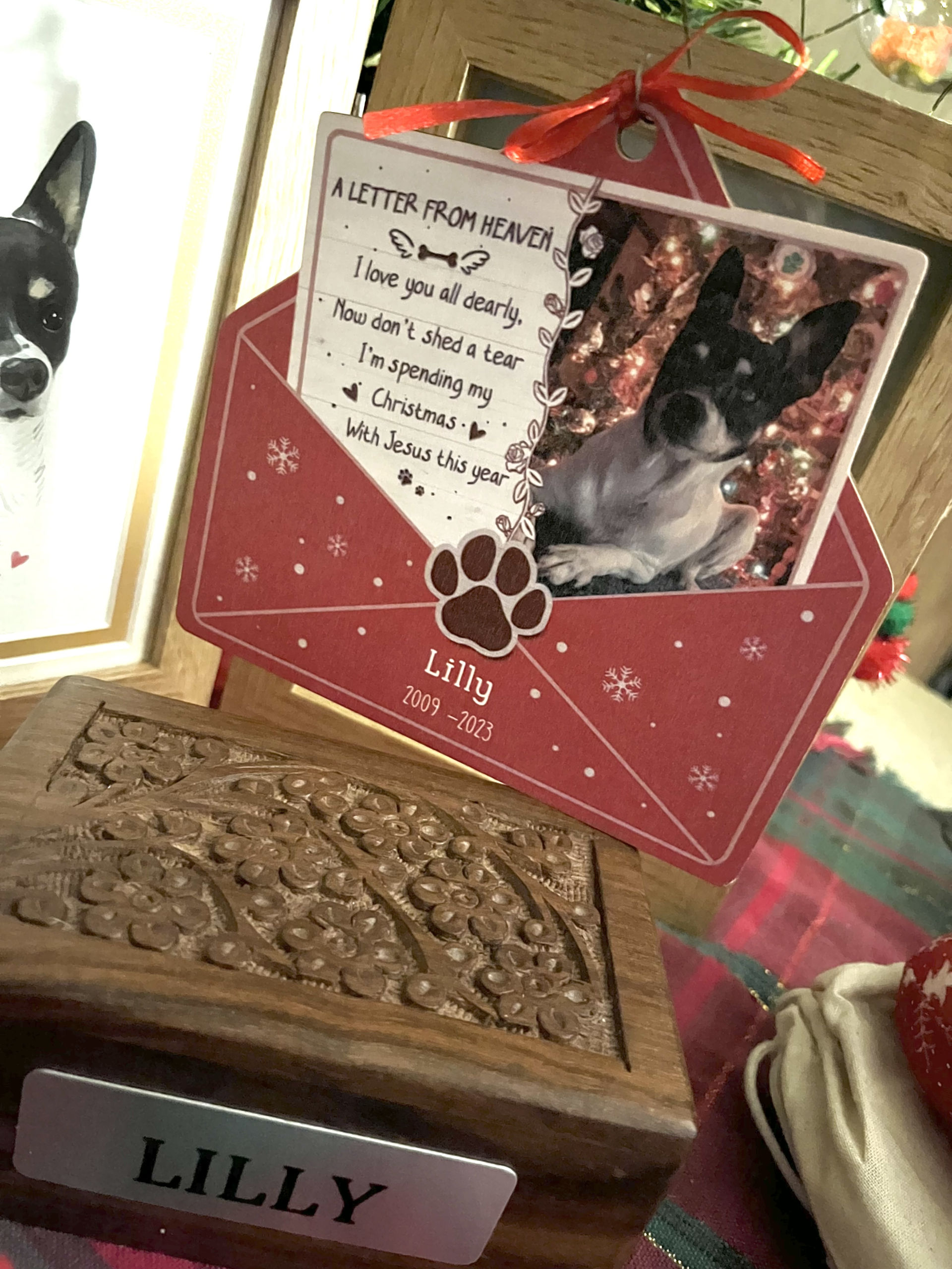 Photo upload - Memorial Dog Ornament - A letter from Heaven - Memorial  Ornament 2023