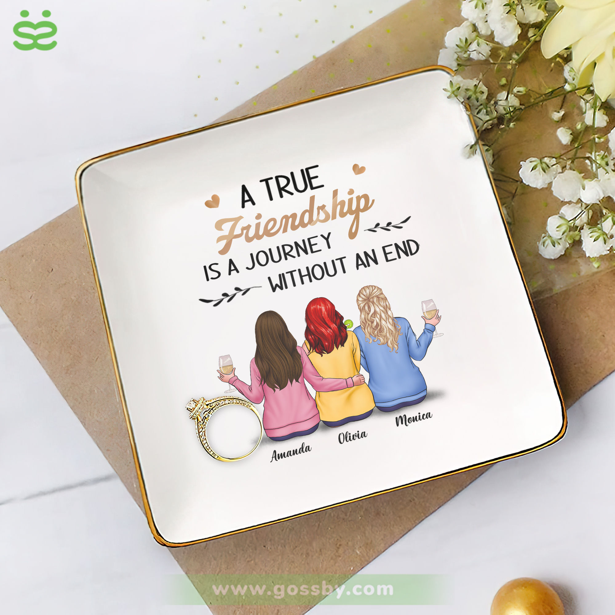 Jewelry Tray - Friends Casual - A true friendship is a journey without ...