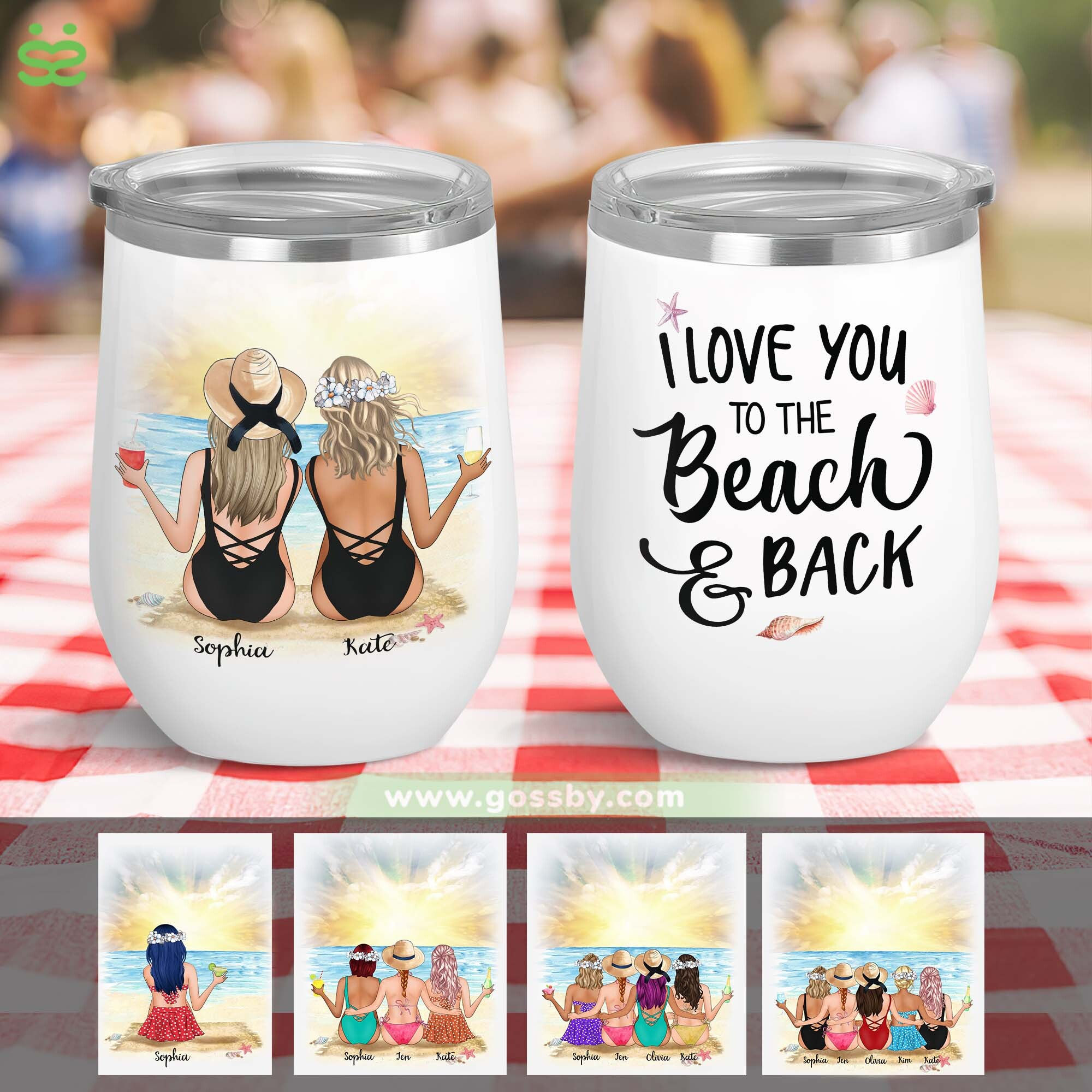 Beach Bestie Custom Wine Tumbler Some Girls Are Just Born With The