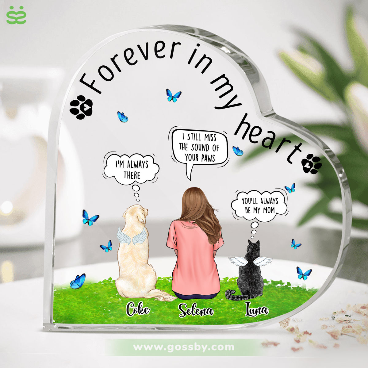 Heart Acrylic Transparent Plaque - Pet Lovers - Personalized Heart Shaped Acrylic Plaque - The Moment Your Heart Stopped Mine Changed Forever_1