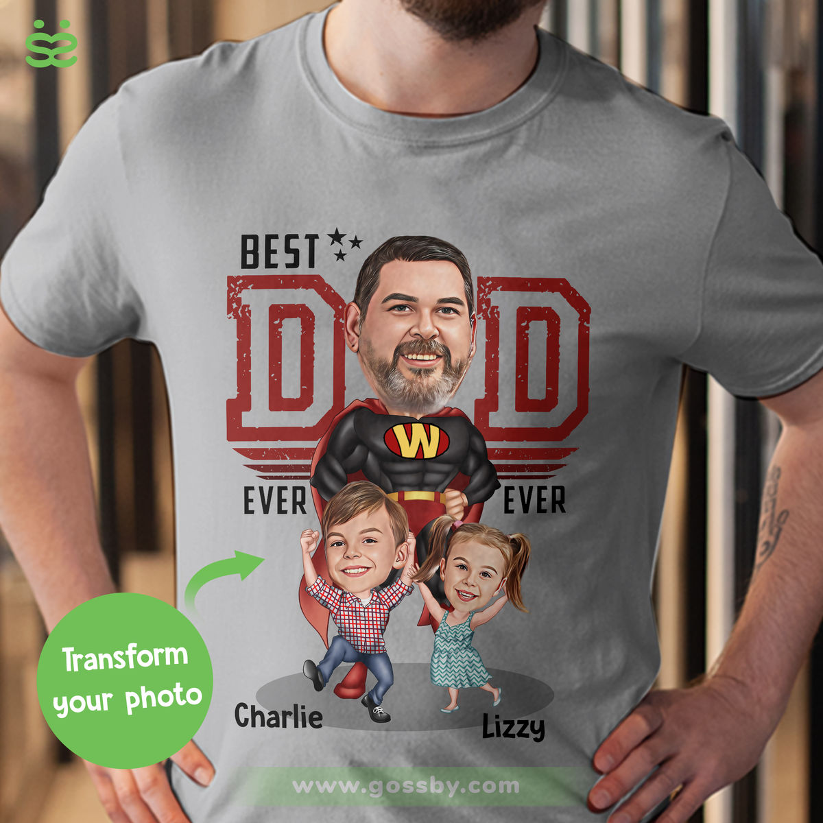 Custom T-Shirt From Photo - Best Dad Ever - Shirt for Dad, Gifts for Dad, Custom Photo Gifts_1