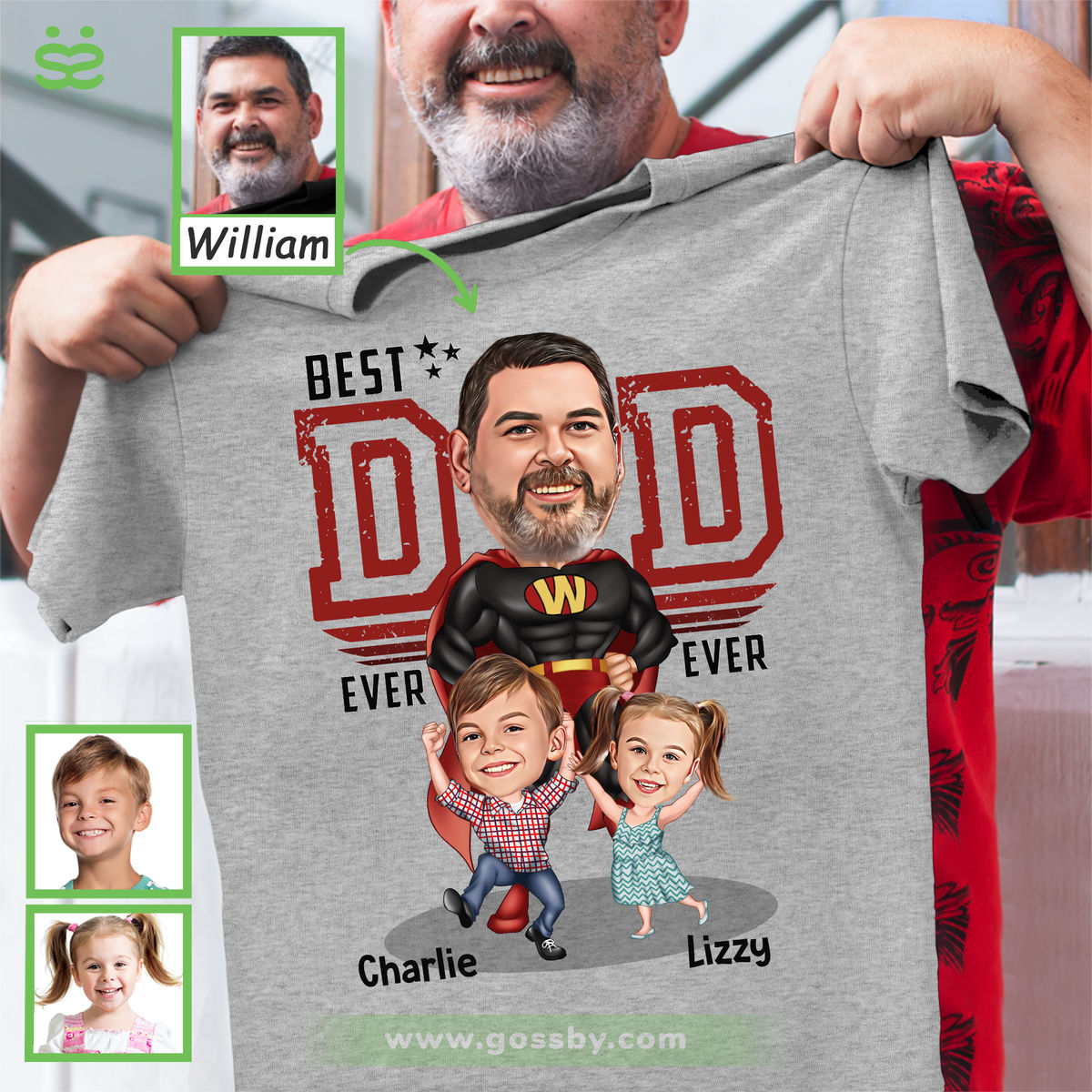 Best Dad Ever - Shirt for Dad, Gifts for Dad, Custom Photo Gifts