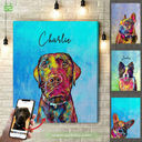 Portrait Canvas - Pet Dog Cat Lover Gifts - Dog Portrait - Cat Portrait - Custom Pet Dog or Cat Portrait from Photo, Christmas Gifts