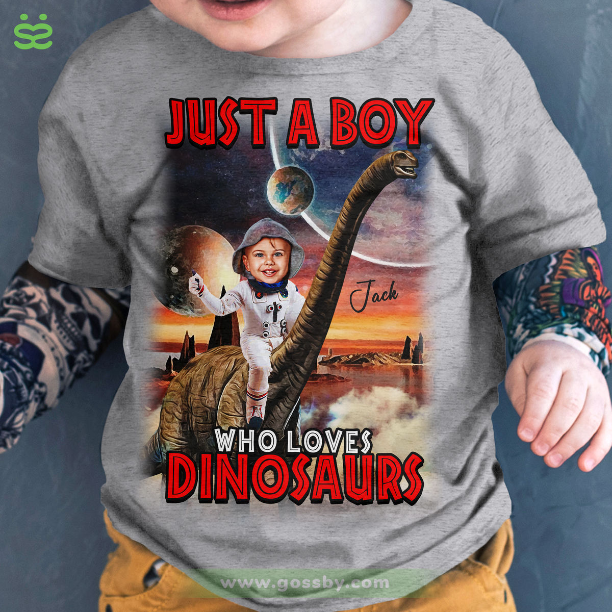 Custom T-Shirt From Your Photo - Ride on a Dinosaur - Full size from children to adults_2