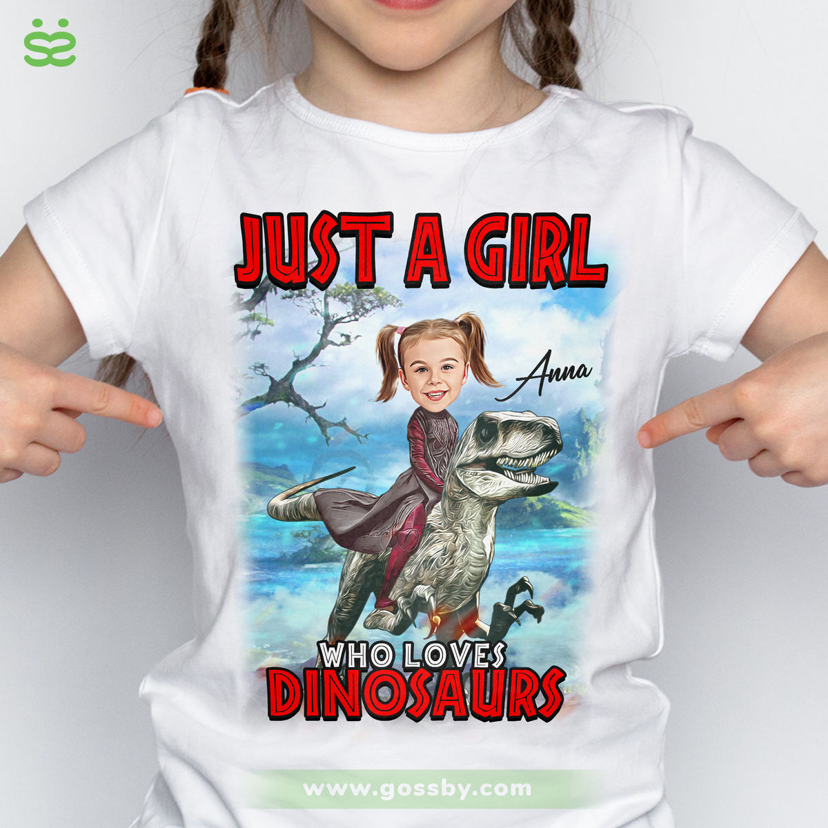 Custom T-Shirt From Your Photo - Ride on a Dinosaur - Full size from children to adults_5