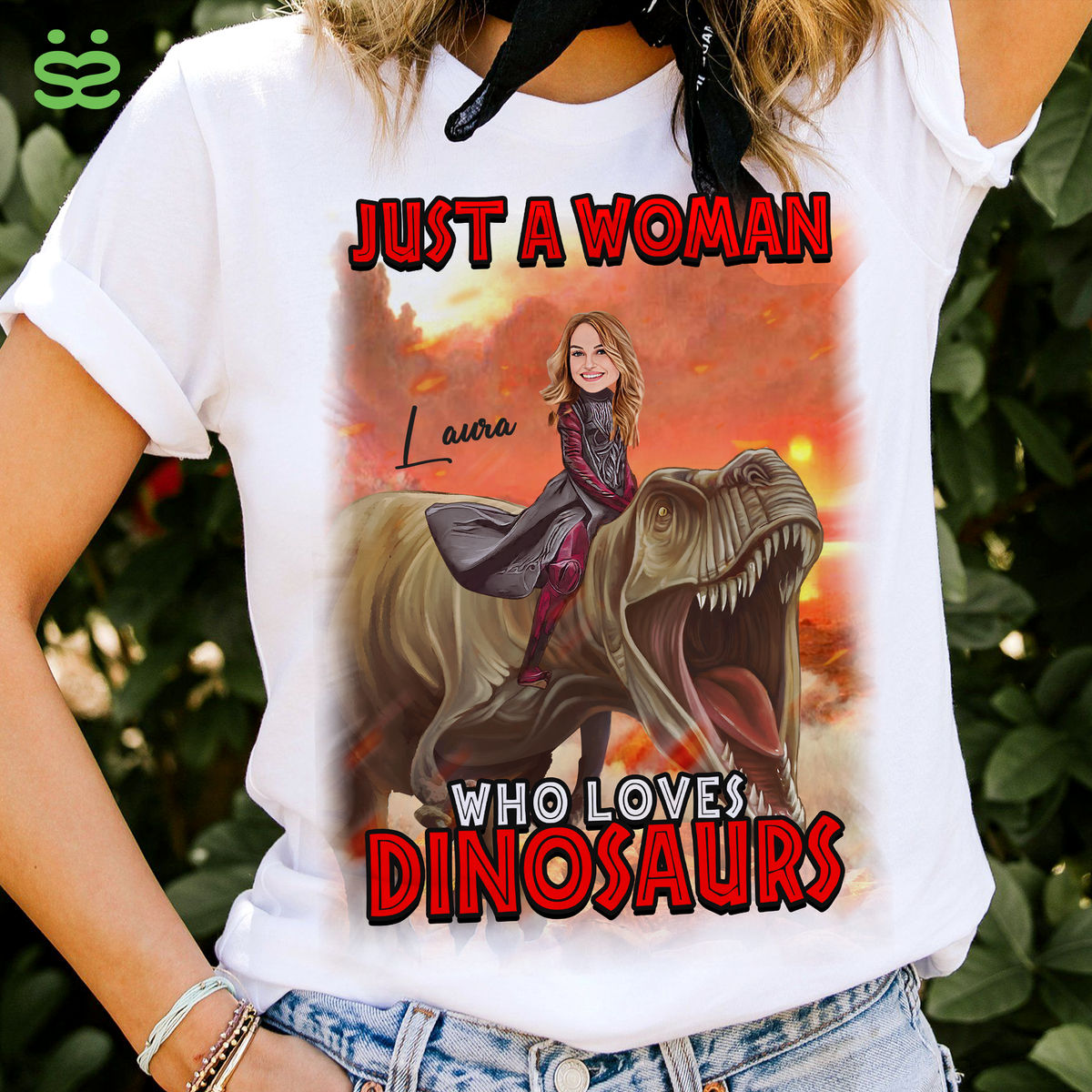 Custom T-Shirt From Your Photo - Ride on a Dinosaur - Full size from children to adults_7