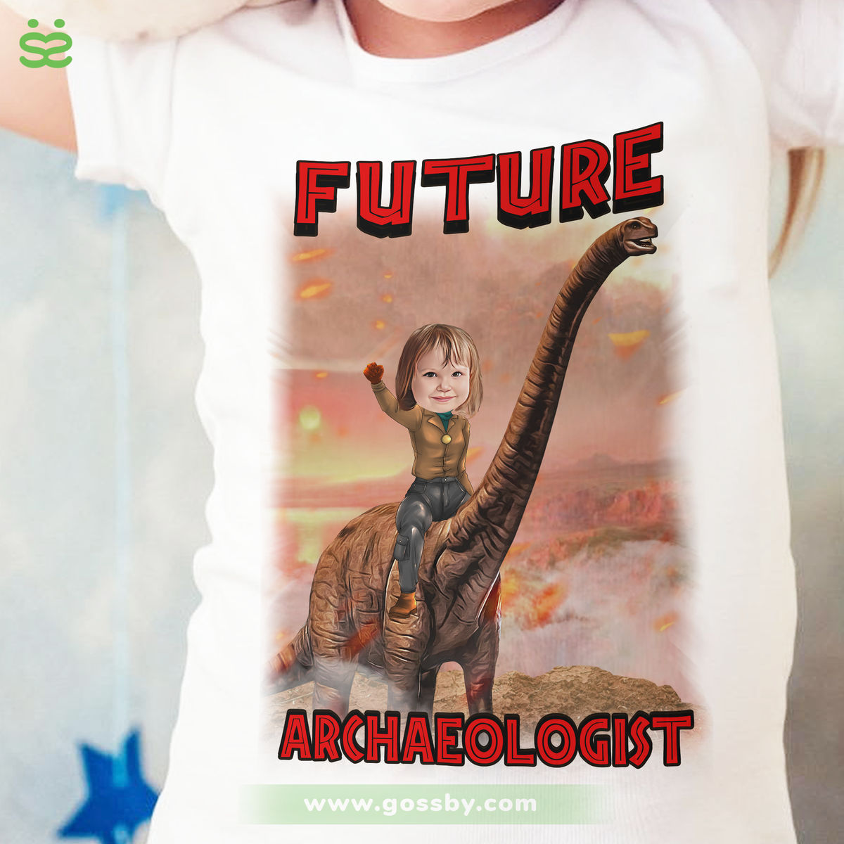 Custom T-Shirt From Your Photo - Ride on a Dinosaur - Full size from children to adults_4