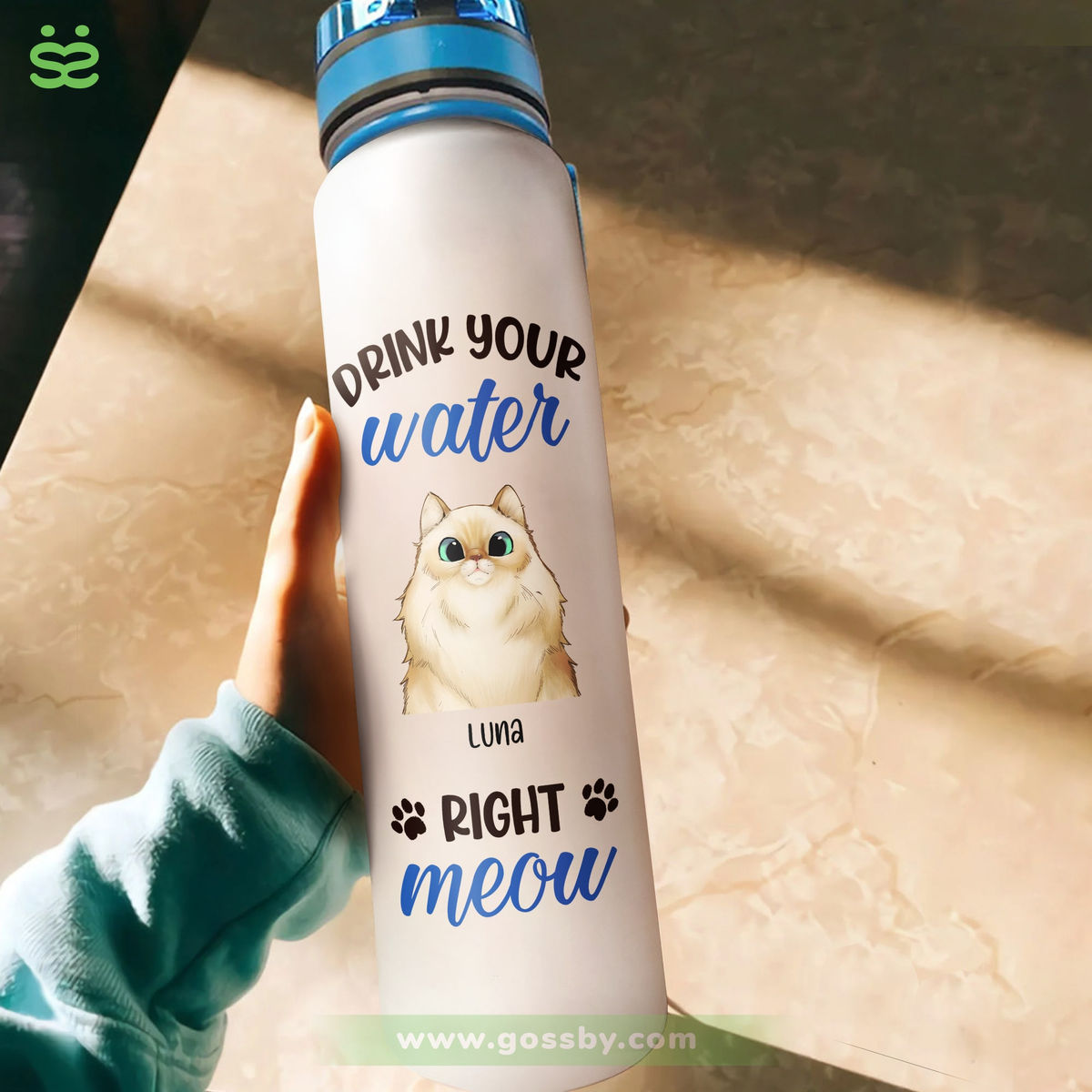 Cat Lover Water Bottle - Drink Your Water Right Meow_1