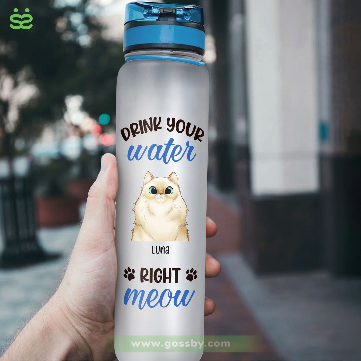 Cat Lover Water Bottle - Drink Your Water Right Meow_2