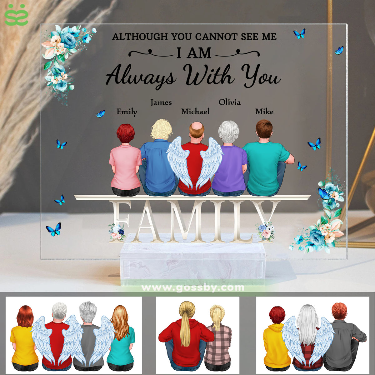 Memorial Family - Although you cannot see me but I am always with you (Custom Acrylic Plaque)