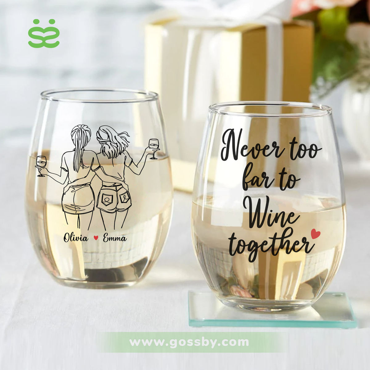 Wine Glass - Never too far to wine together H1_1