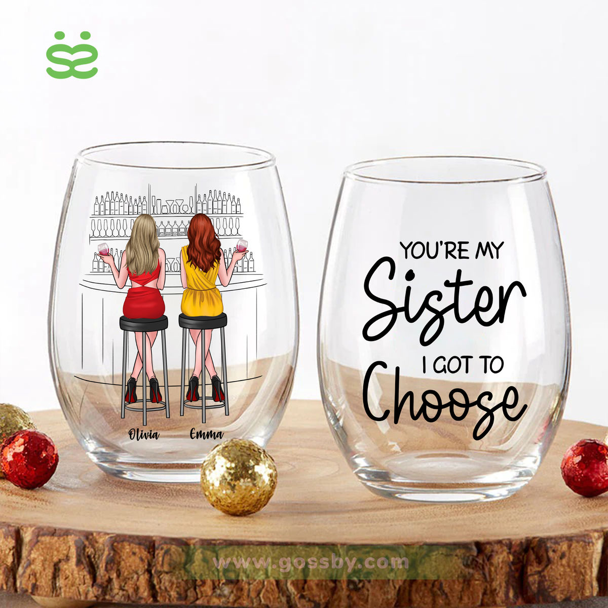 Stemless Wine Glass - Best Friends - You're the sister I got to choose V1_1