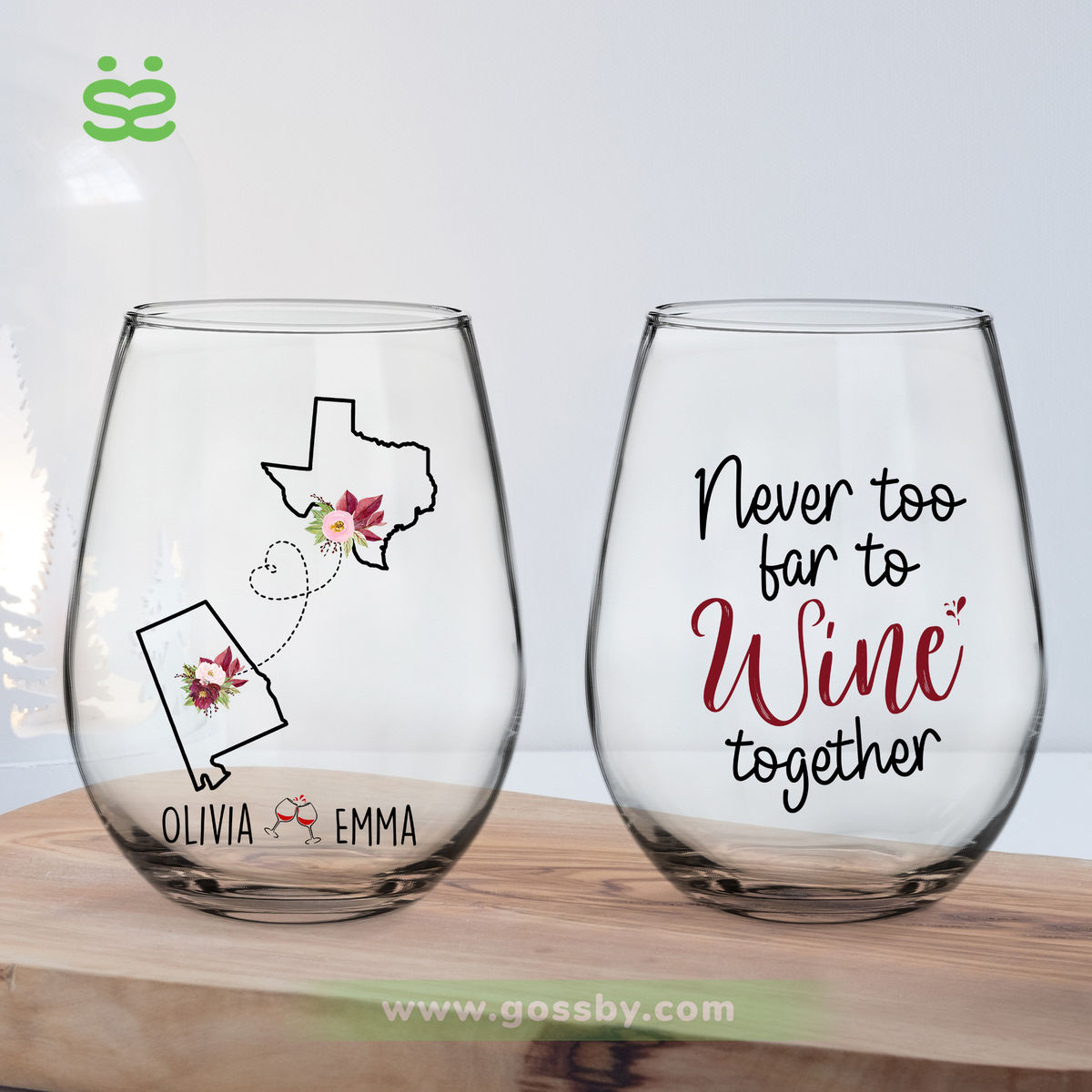 Wine Glass - Never too far to wine together V4_1