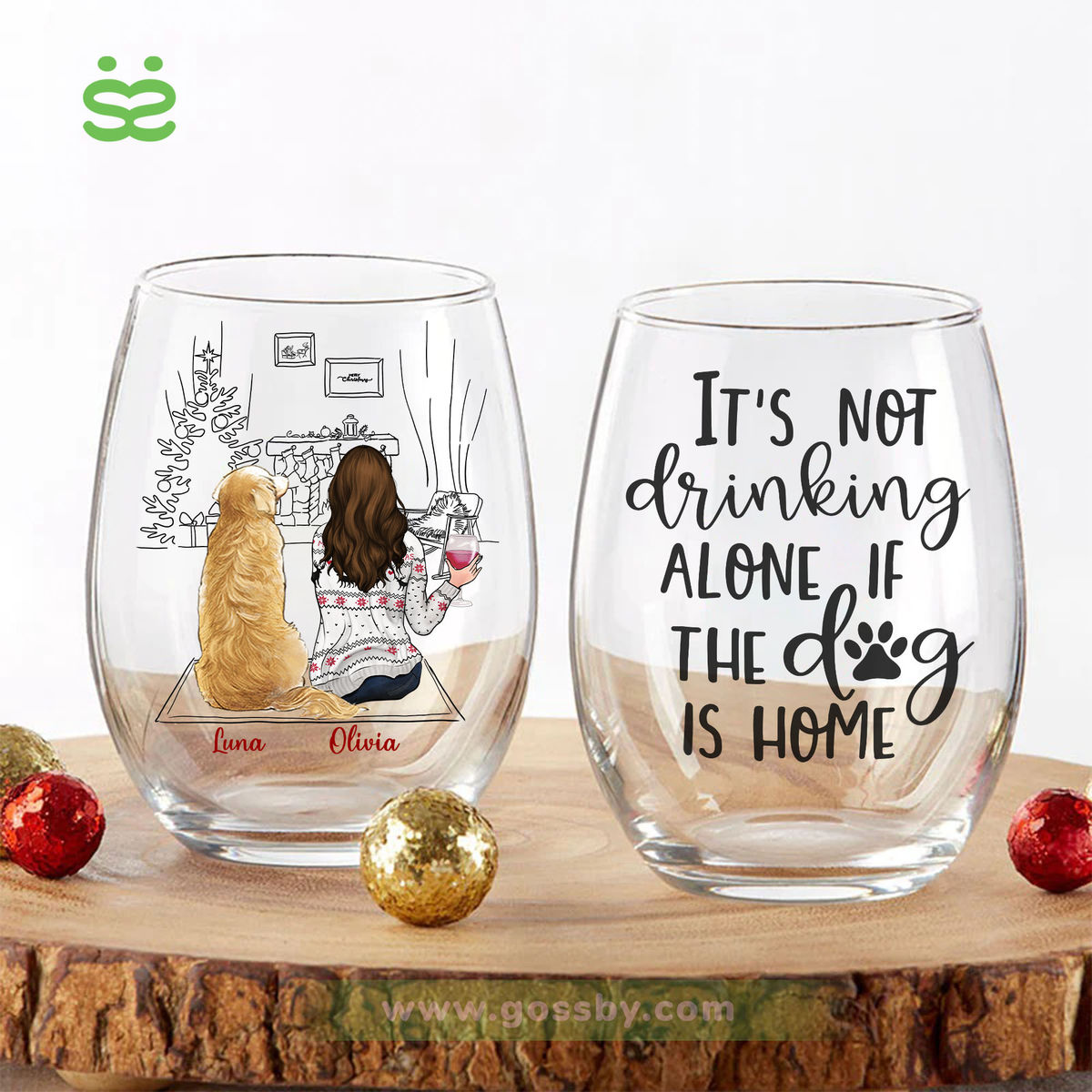 Wine Glass - It's not really drinking alone if the dog is home_1