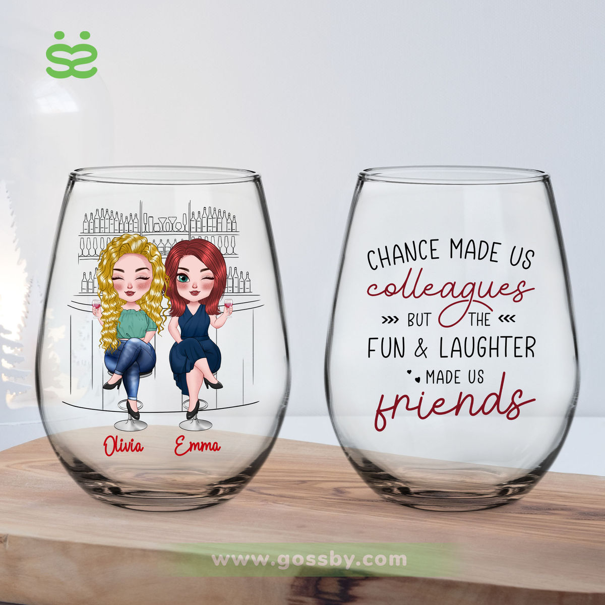 Wine Glass - Chance made us colleagues but the fun and laughter made us friends it V2_2